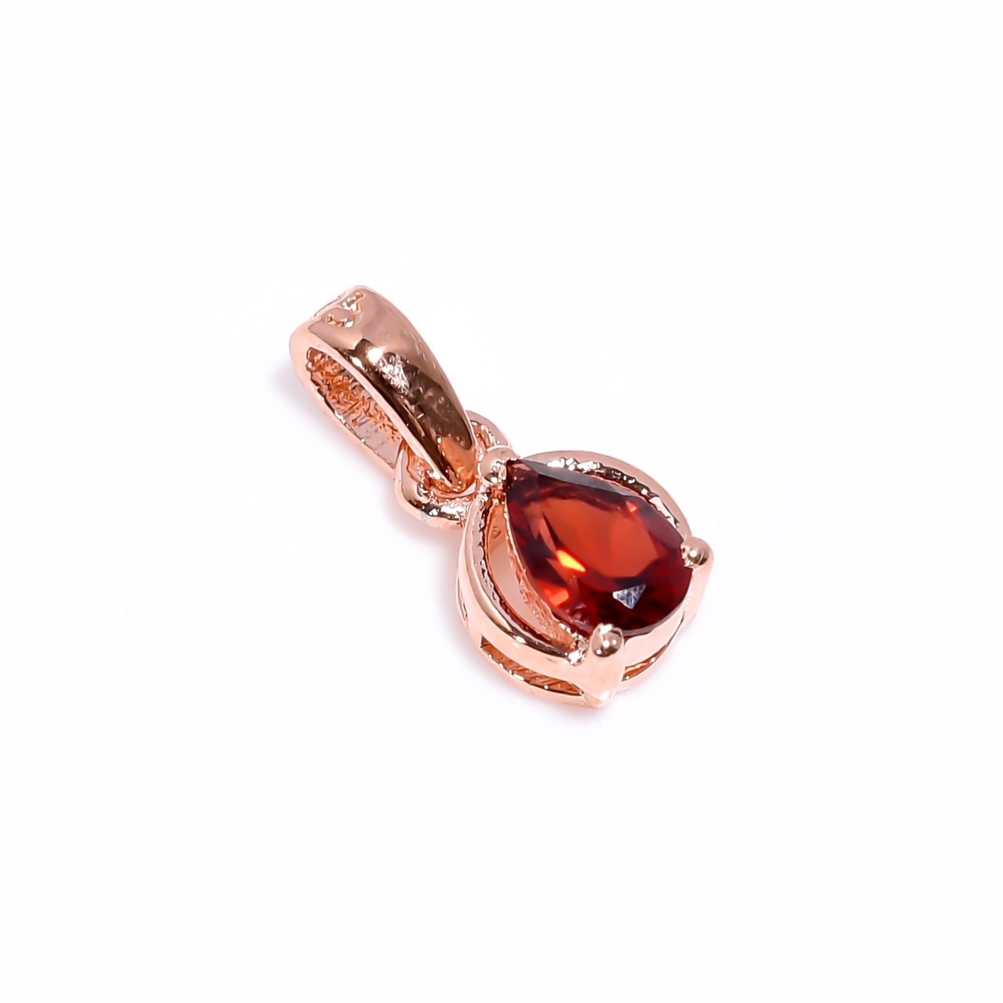 Dainty Garnet Teardrop Pendant: Sterling Silver January Birthstone Necklace