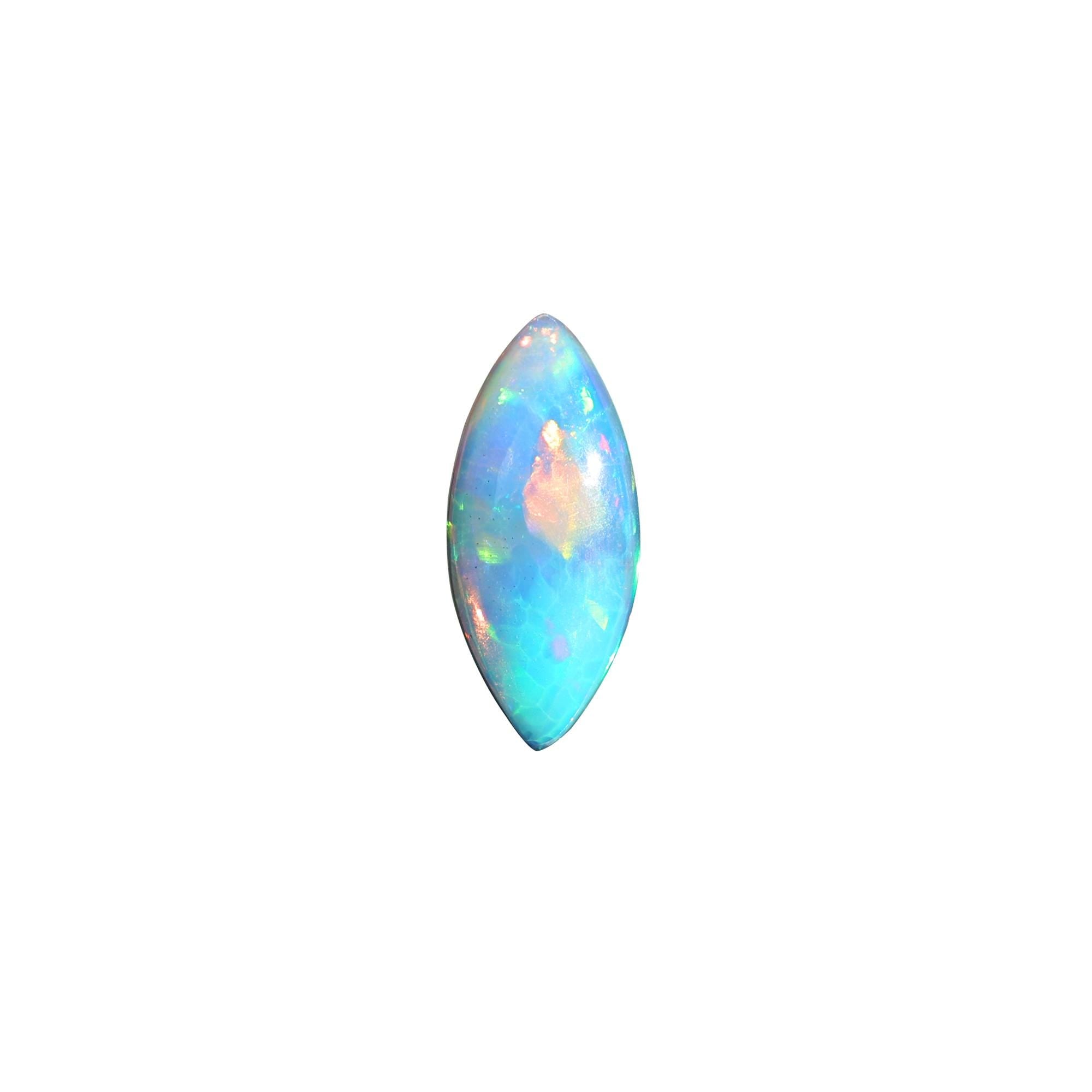 Marquise Ethiopian Opal Cabochon: October Birthstone, 1.96 Carat Loose Gemstone