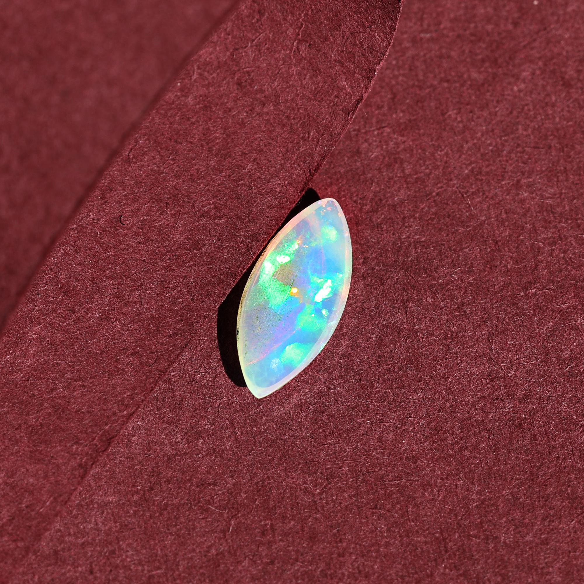 Marquise Ethiopian Opal Cabochon: October Birthstone, 1.96 Carat Loose Gemstone