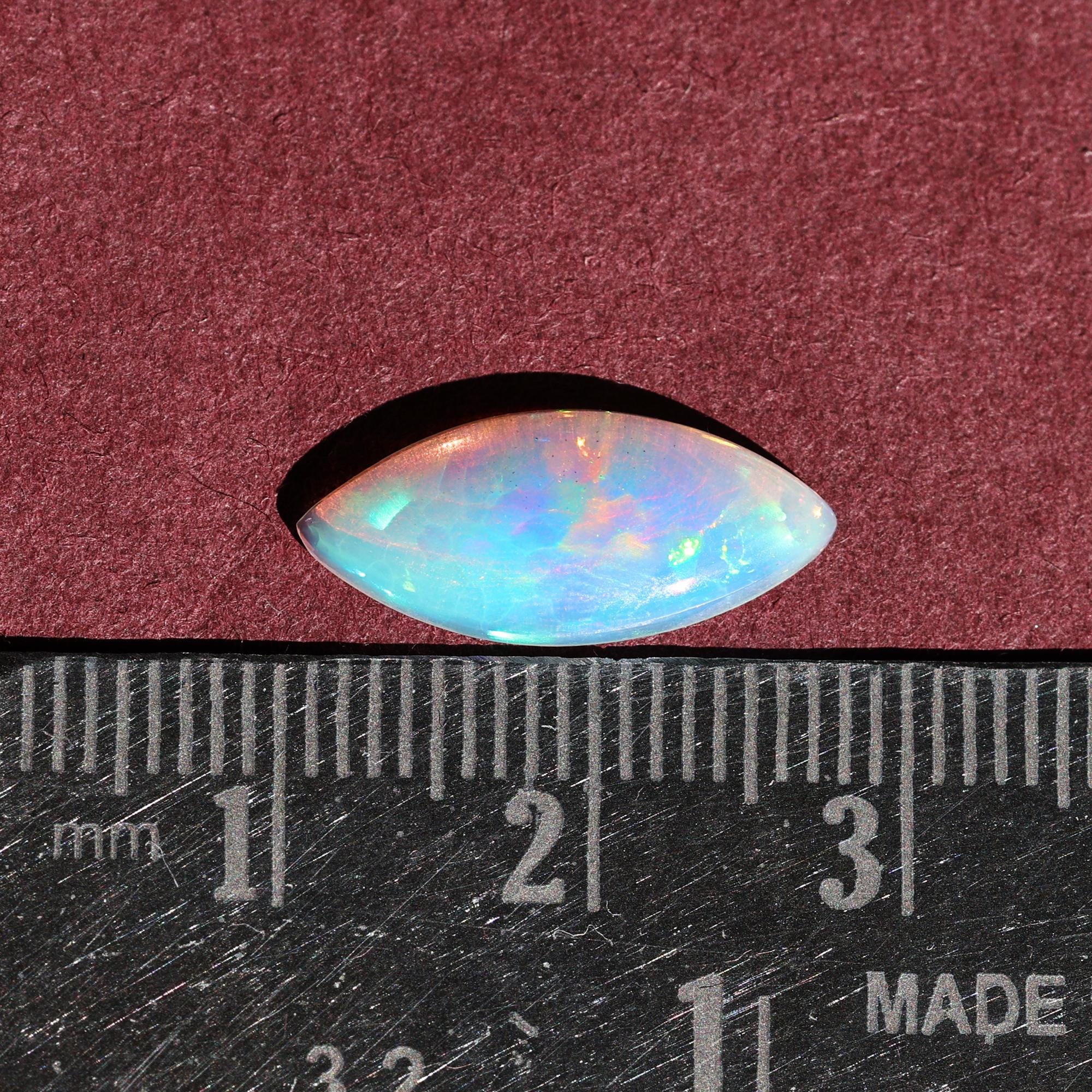 Marquise Ethiopian Opal Cabochon: October Birthstone, 1.96 Carat Loose Gemstone