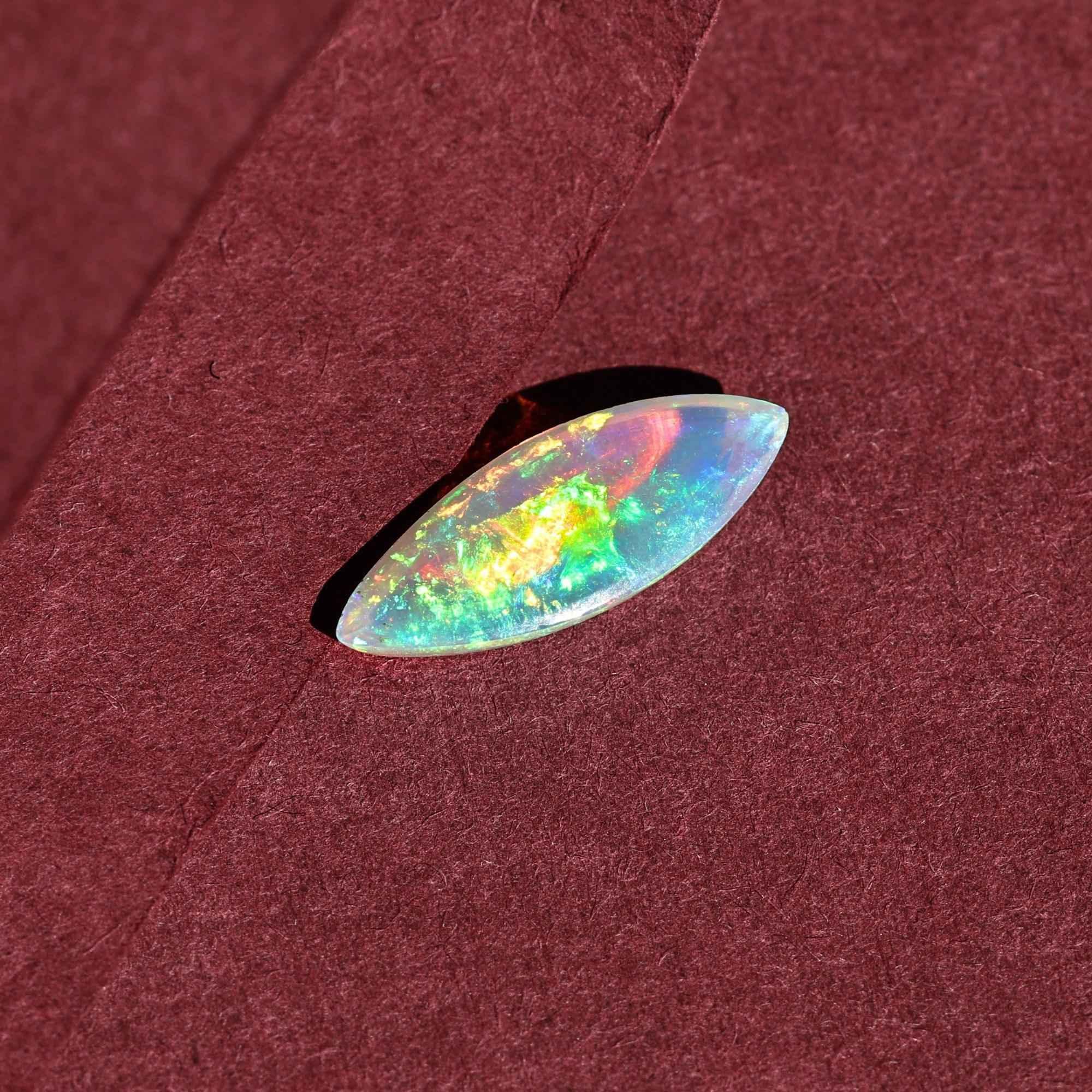 Ethiopian Welo Opal Cabochon: 3.20 ct White Fire Opal Stone loose gemstones