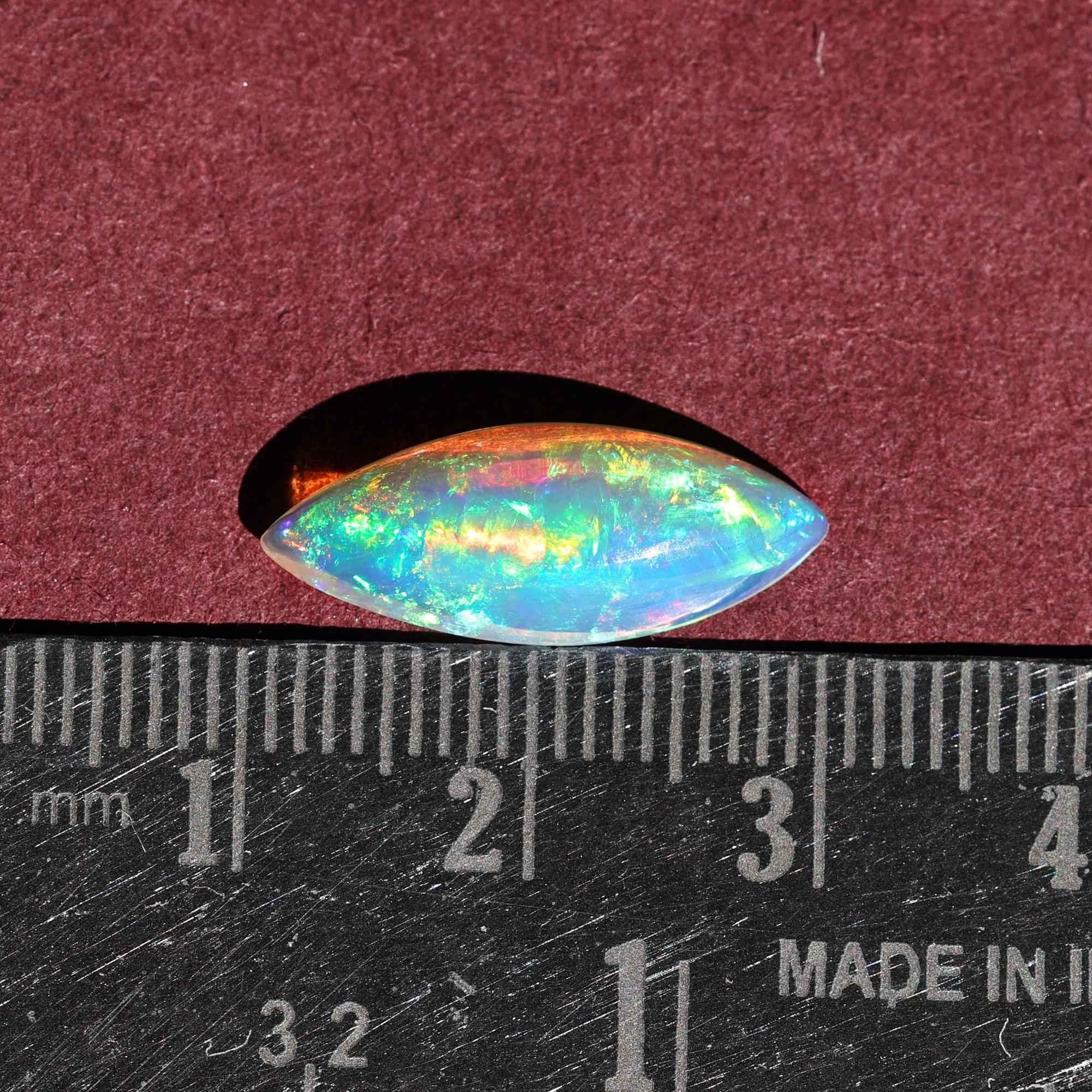 Ethiopian Welo Opal Cabochon: 3.20 ct White Fire Opal Stone loose gemstones