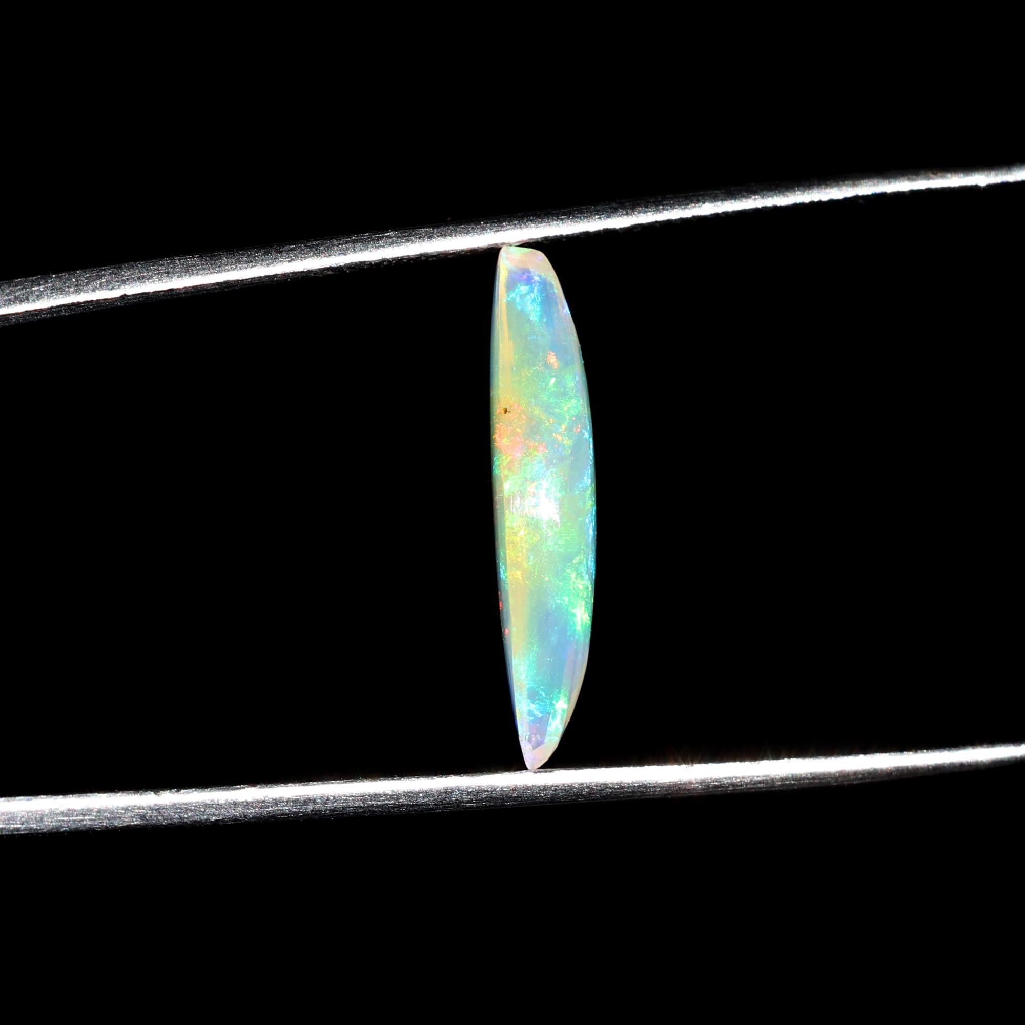 Ethiopian Fire Opal Gemstone: 1.90 Carat Marquise Cabochon