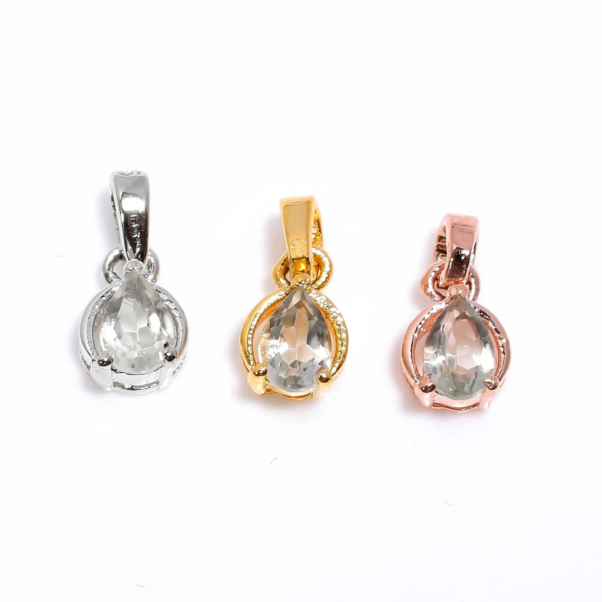 Pear Cut Green Amethyst Pendant: Sterling Silver Birthstone Jewelry