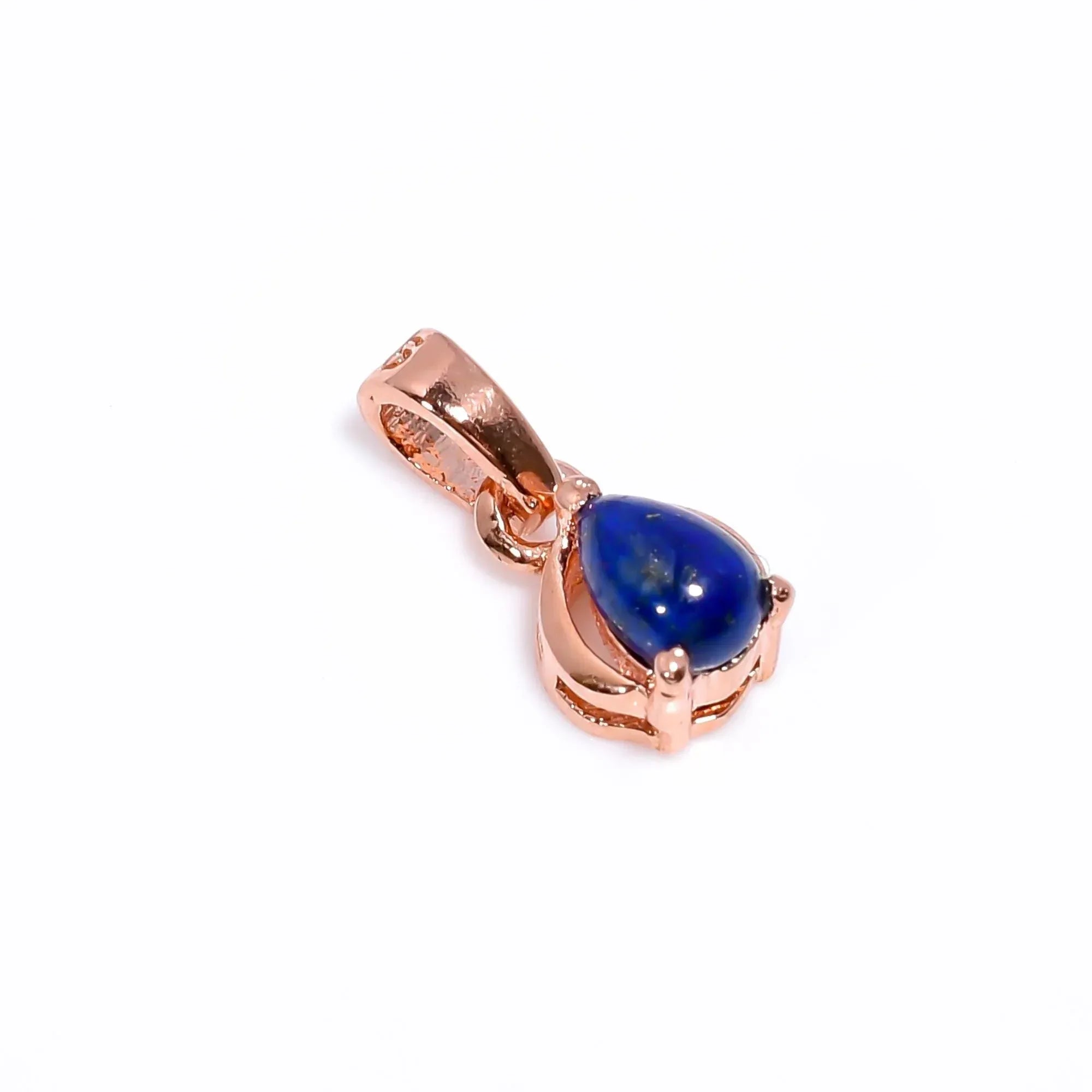 Handmade Lapis Lazuli Pendant: 925 Sterling Silver Pear Jewelry