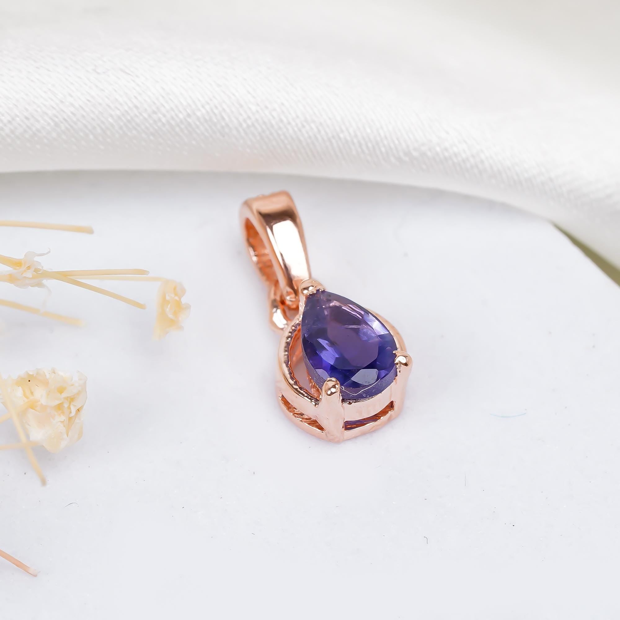 Handmade Iolite 925 Sterling Silver Pendant: Bohemian Gemstone