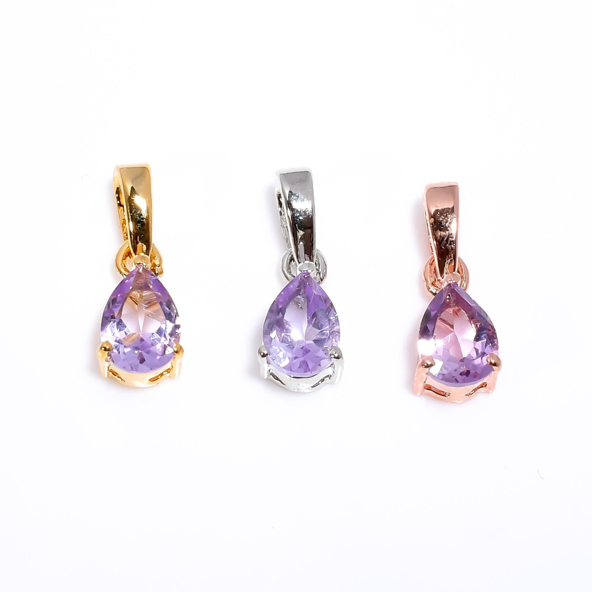 Handmade Pink Amethyst Pendant: 925 Sterling Silver Pear Gemstone