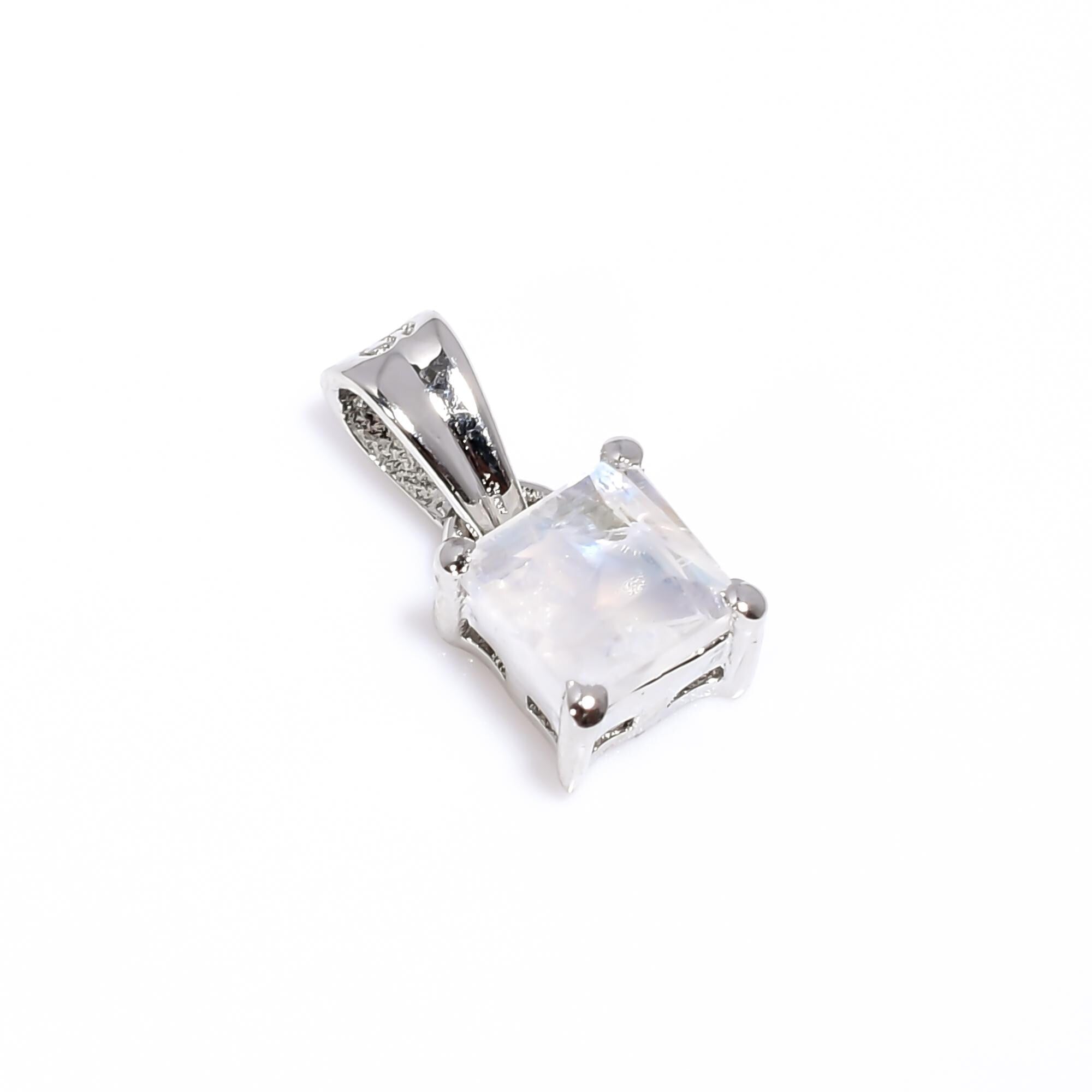 Rainbow Moonstone 925 Sterling Silver Pendant - June Birthstone