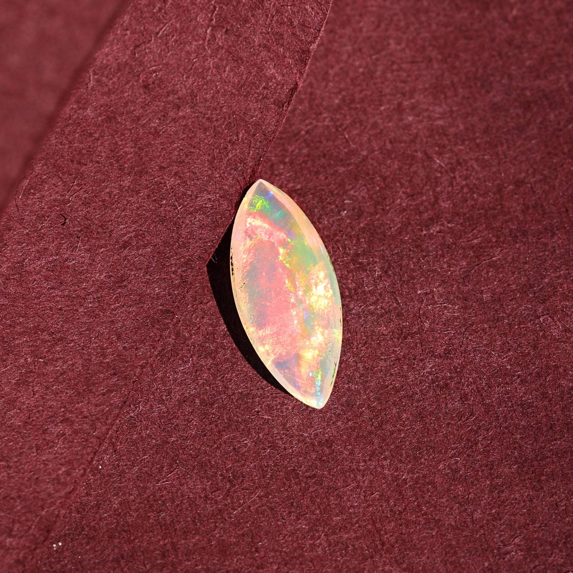 Marquise Ethiopian Opal Cabochon: October Birthstone, 1.60 Carat Loose Gemstone