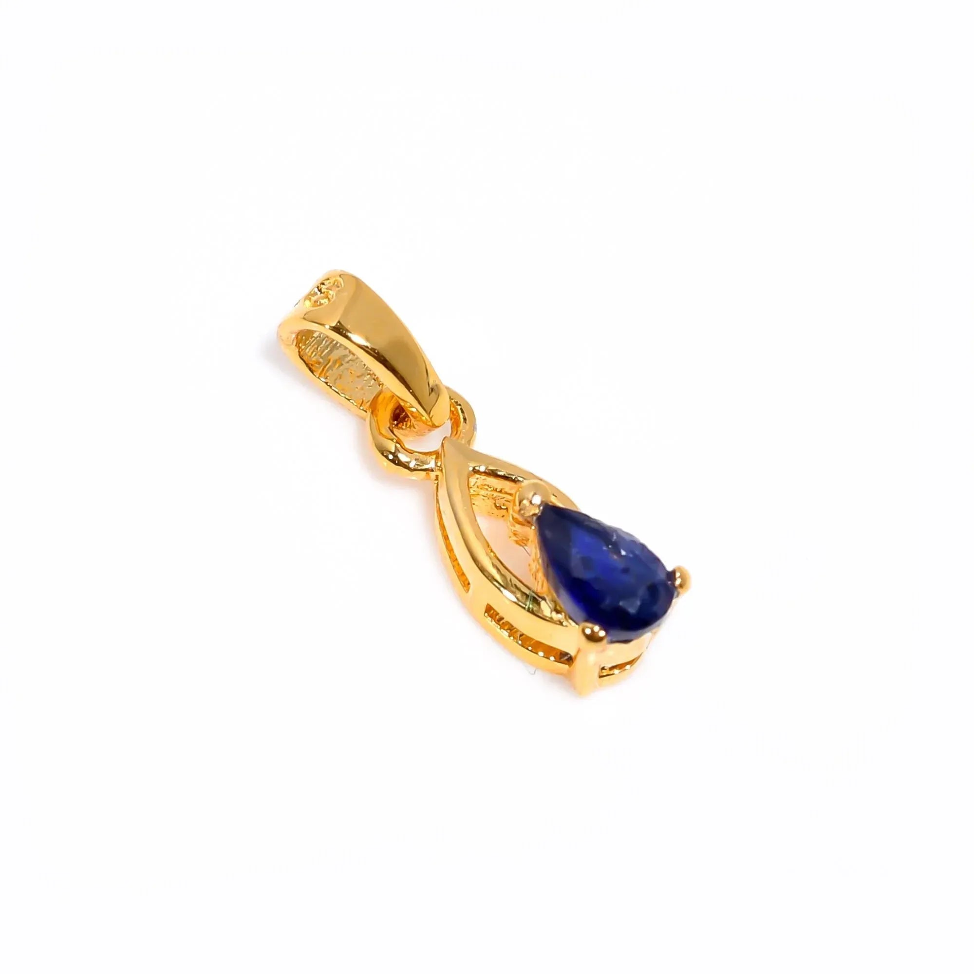 Handmade Pear Blue Sapphire Pendant: 925 Sterling Silver Gemstone Jewelry Jewelry