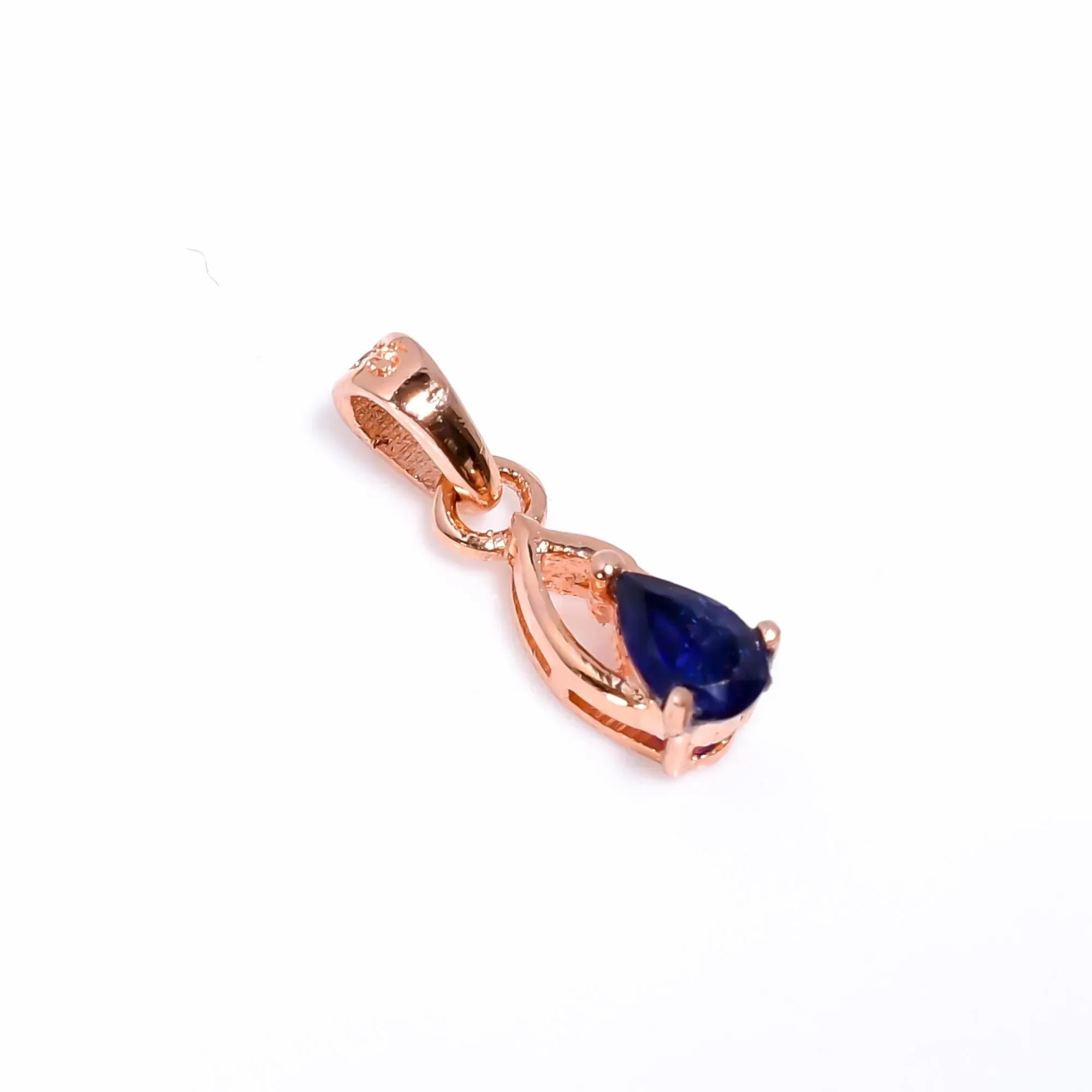 Handmade Pear Blue Sapphire Pendant: 925 Sterling Silver Gemstone Jewelry Jewelry