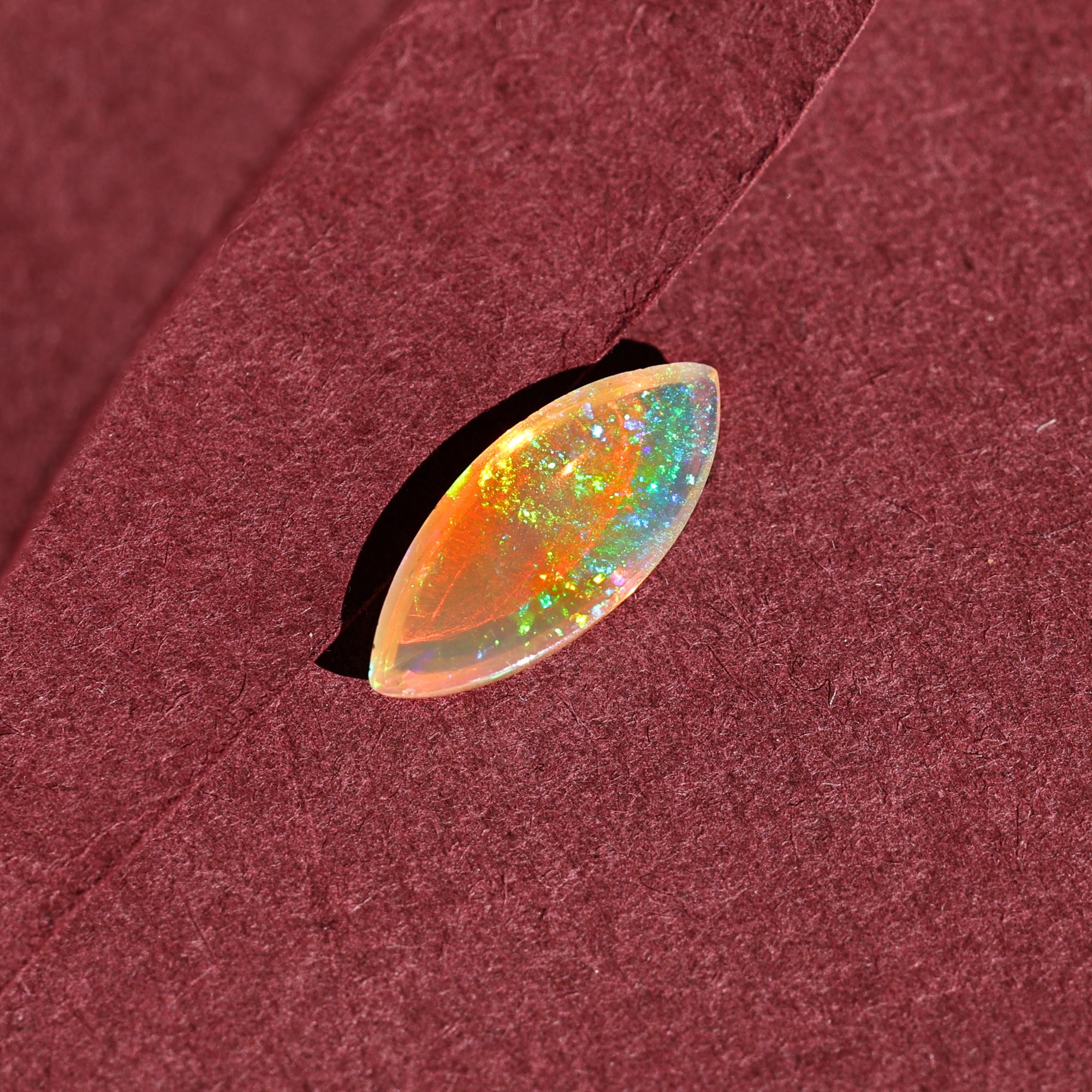 Natural Yellow Fire Ethiopian Opal Cabochon: 1.90 Carat Loose Gemstone