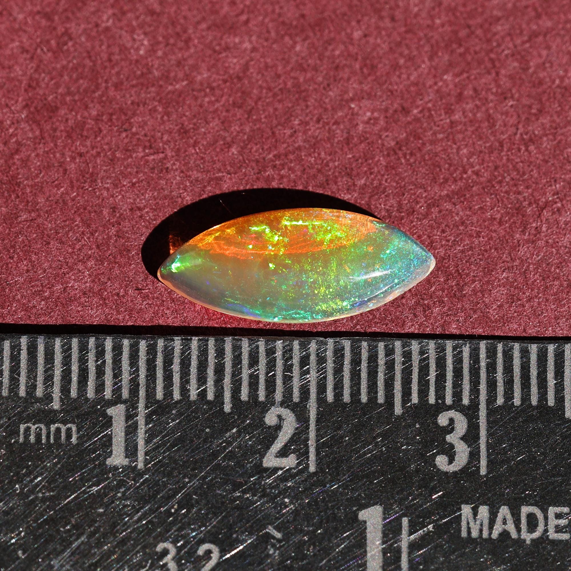 Natural Yellow Fire Ethiopian Opal Cabochon: 1.90 Carat Loose Gemstone