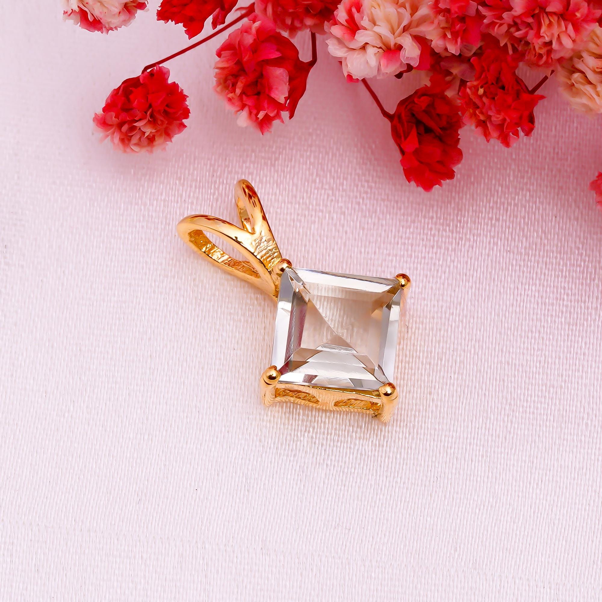 Green Amethyst Pendant: Bohemian Sterling Silver Jewelry, Handmade