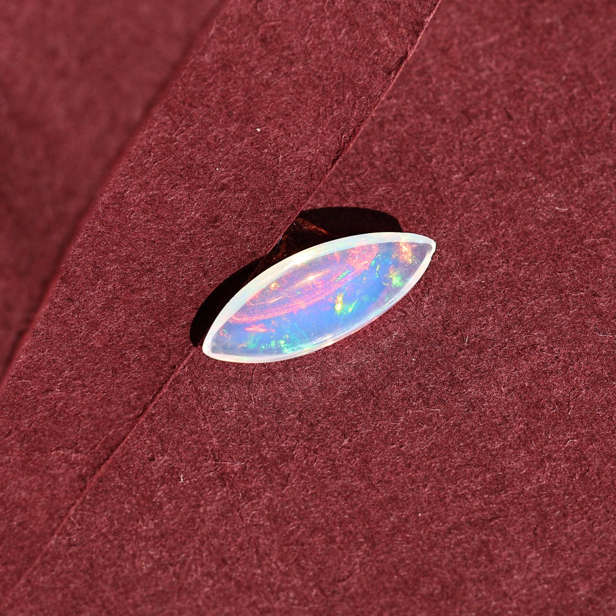 1.62 Carat Ethiopian Welo Opal Cabochon: Rainbow Flash Gemstone
