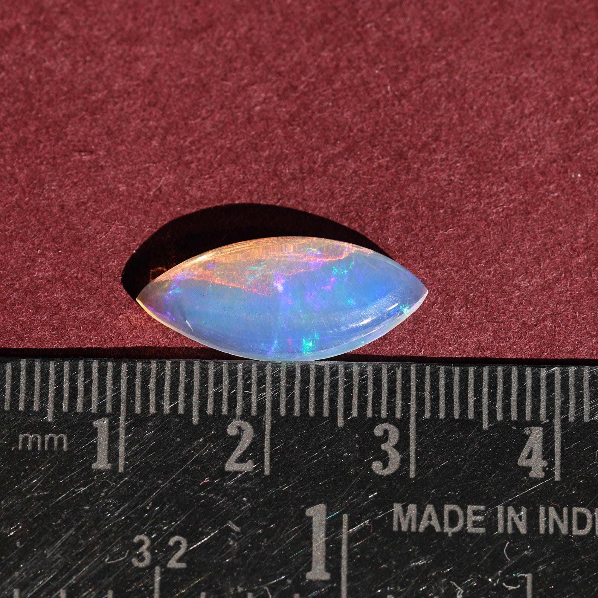 3.55 Carat Ethiopian Fire Opal Cabochon Marquise - Loose Gemstone