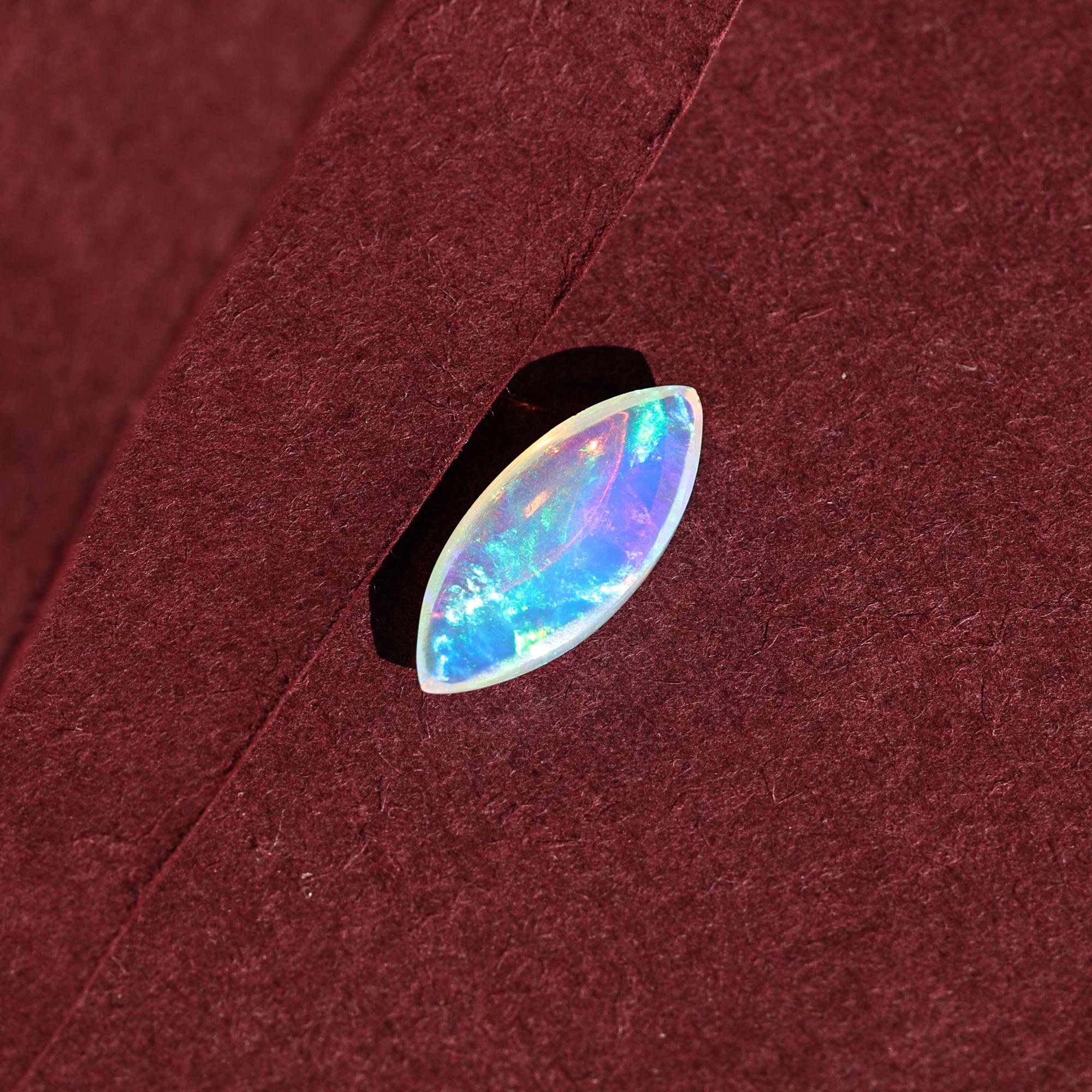 1.52 Carat Marquise Cabochon Fire Opal Gemstone: October Birthstone