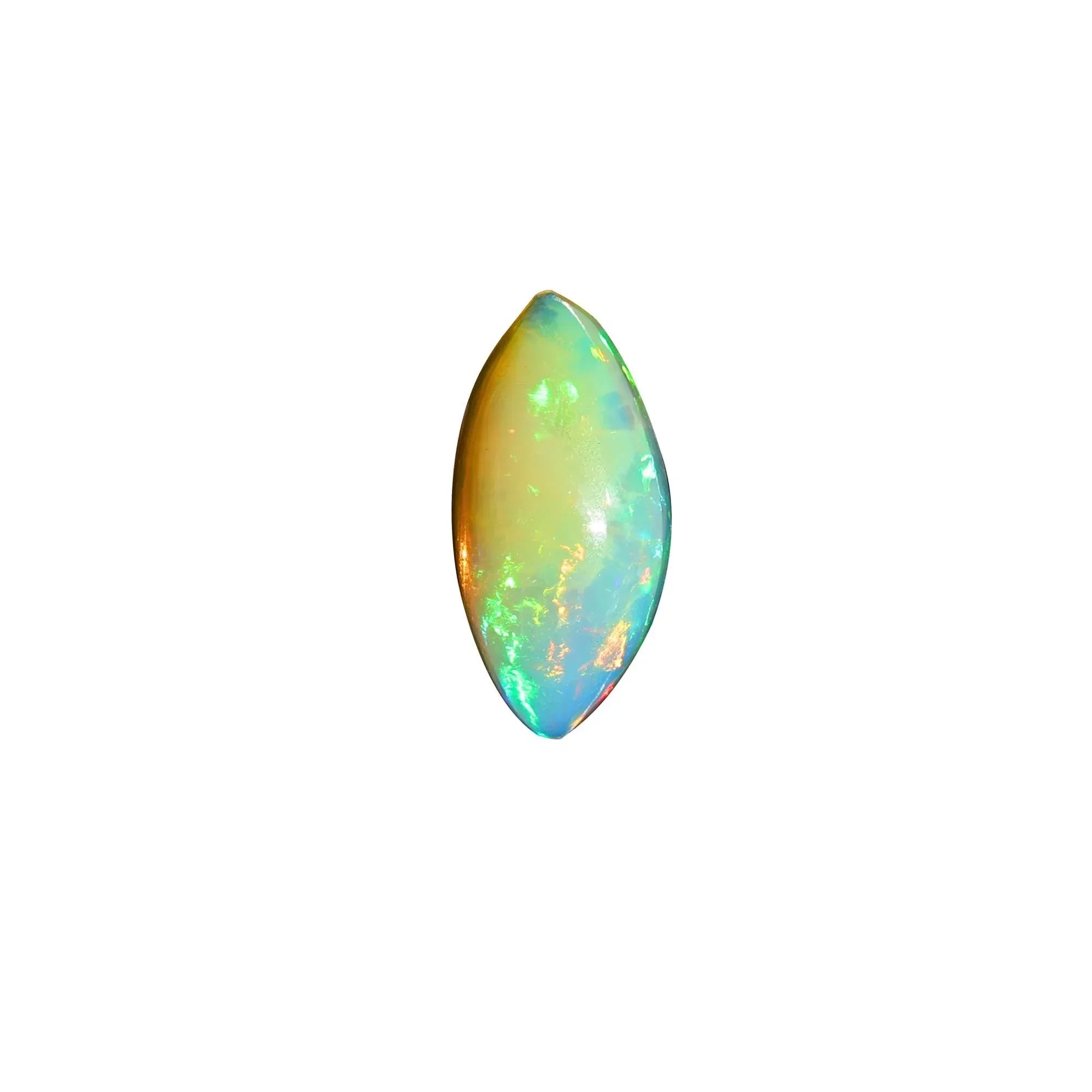 Ethiopian White Opal Cabochon: 1.85 Carat Marquise Fire Opal loose gemstones