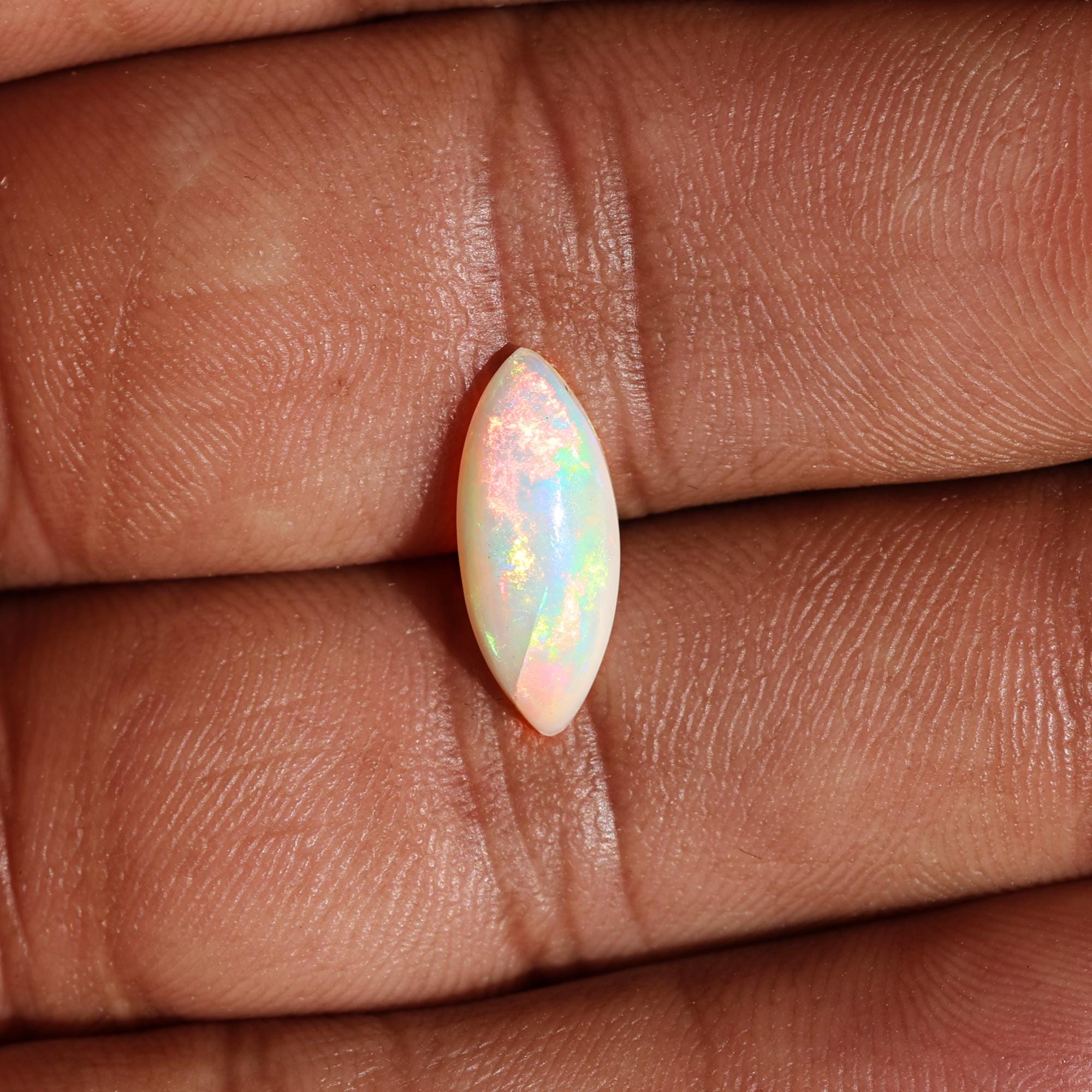 Ethiopian Opal Gemstone: 1.58 Carat Marquise Cabochon for Jewelry