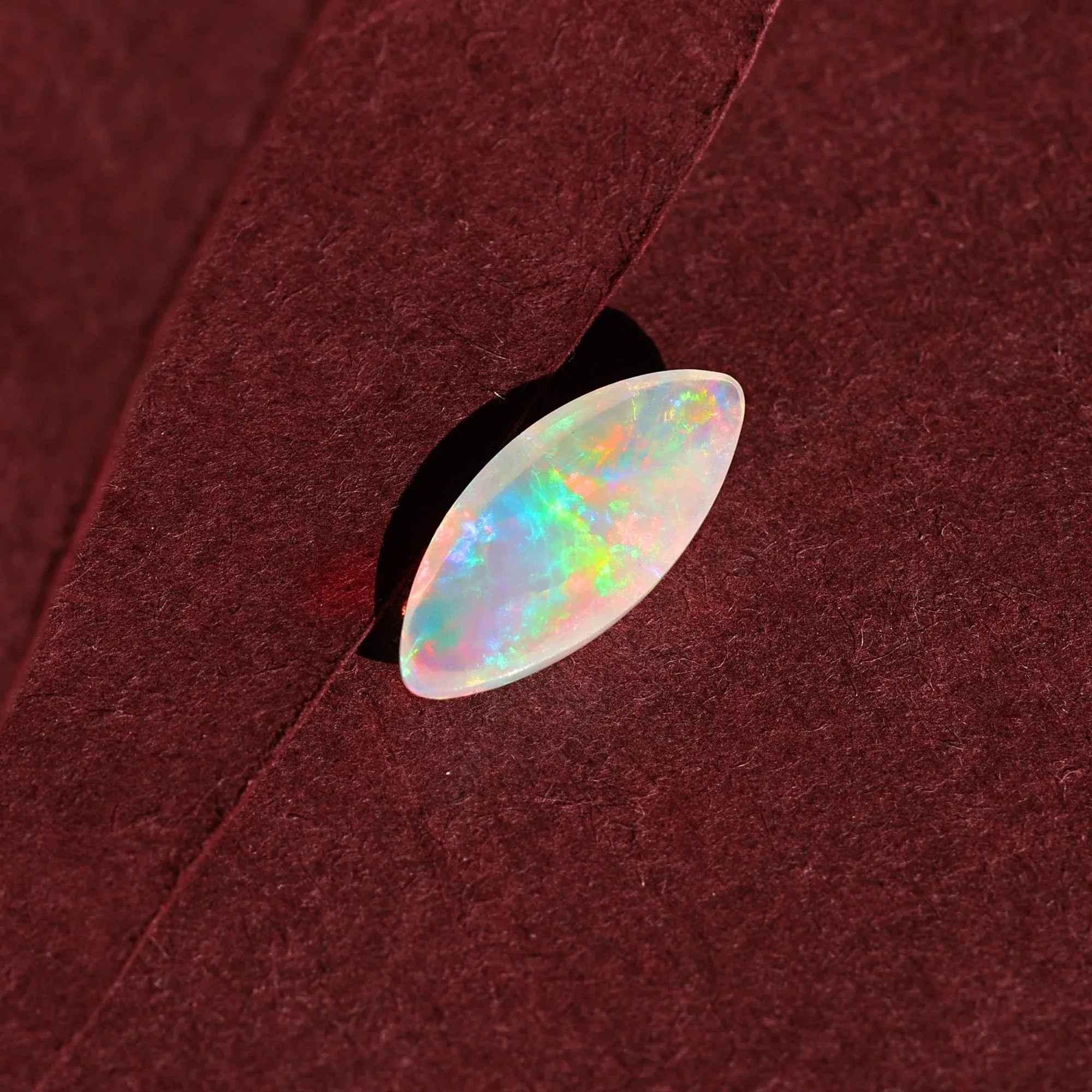 Ethiopian Opal Gemstone: 2.40 Carat Marquise Cabochon for Pendant Making loose gemstones