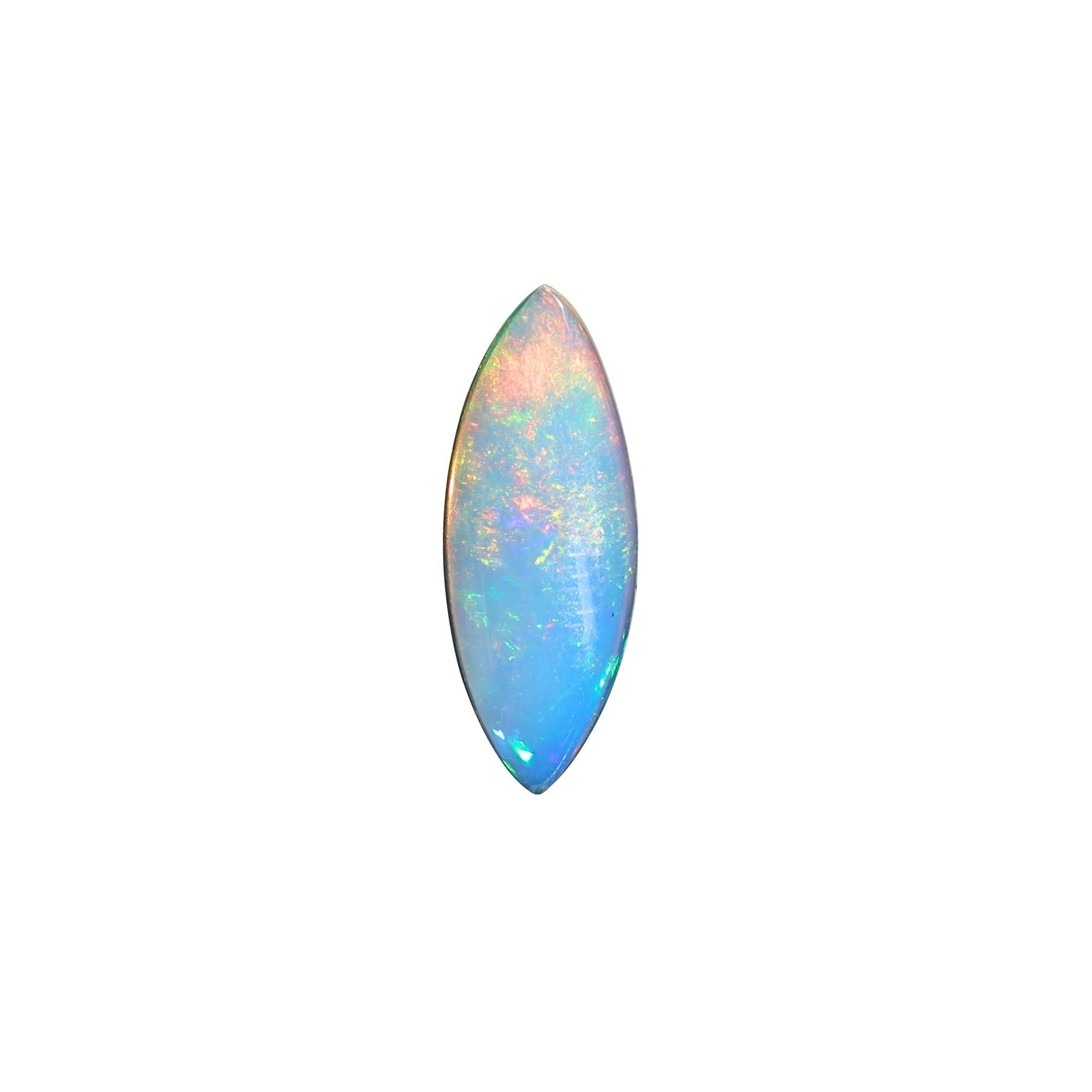 2.50 Carat Ethiopian Opal Cabochon: Marquise White Fire Opal Gemstone