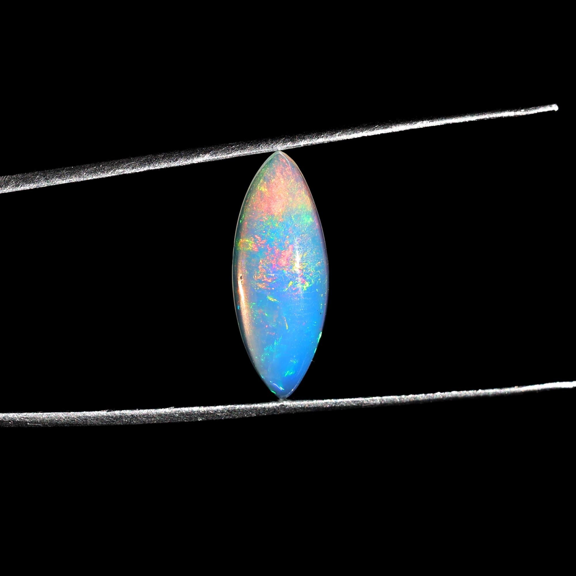 2.50 Carat Ethiopian Opal Cabochon: Marquise White Fire Opal Gemstone