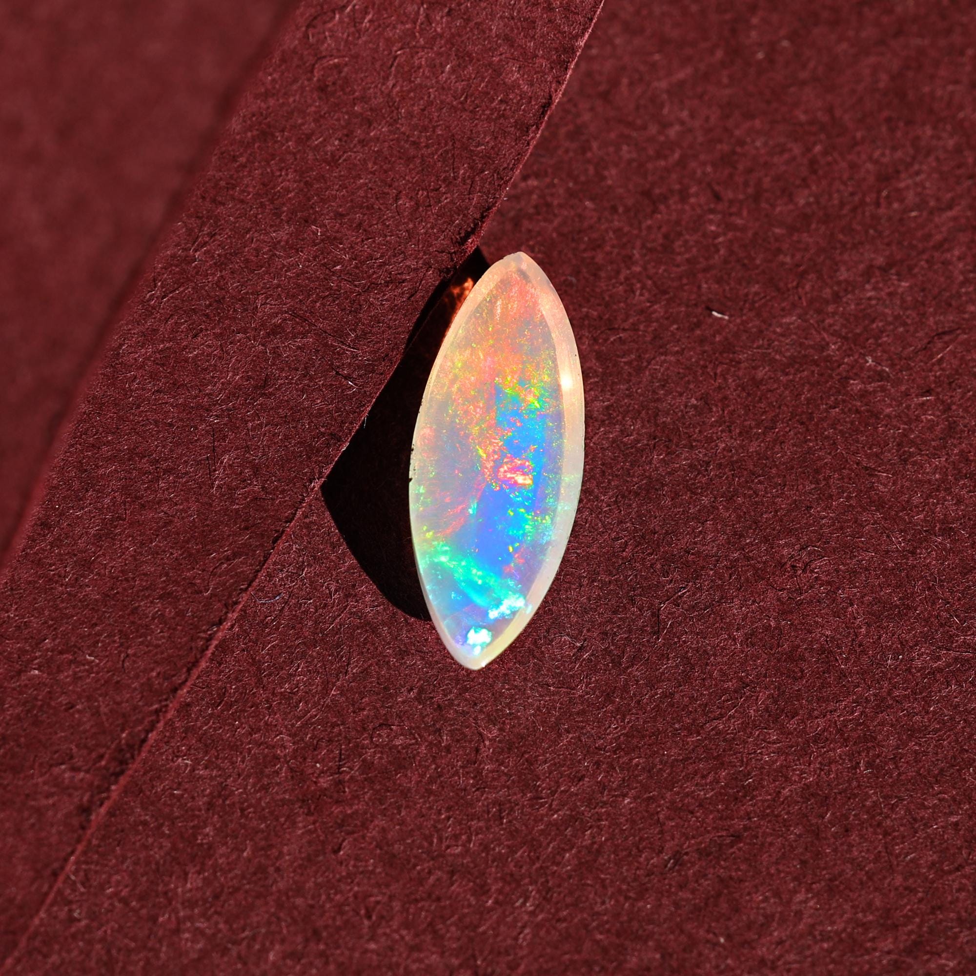 2.50 Carat Ethiopian Opal Cabochon: Marquise White Fire Opal Gemstone