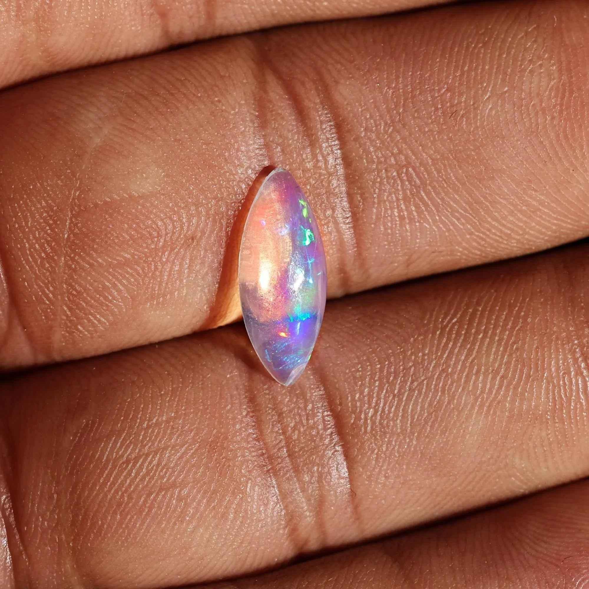 Ethiopian Fire Opal Cabochon: 1.50 Carat Marquise Gemstone for Jewelry loose gemstones