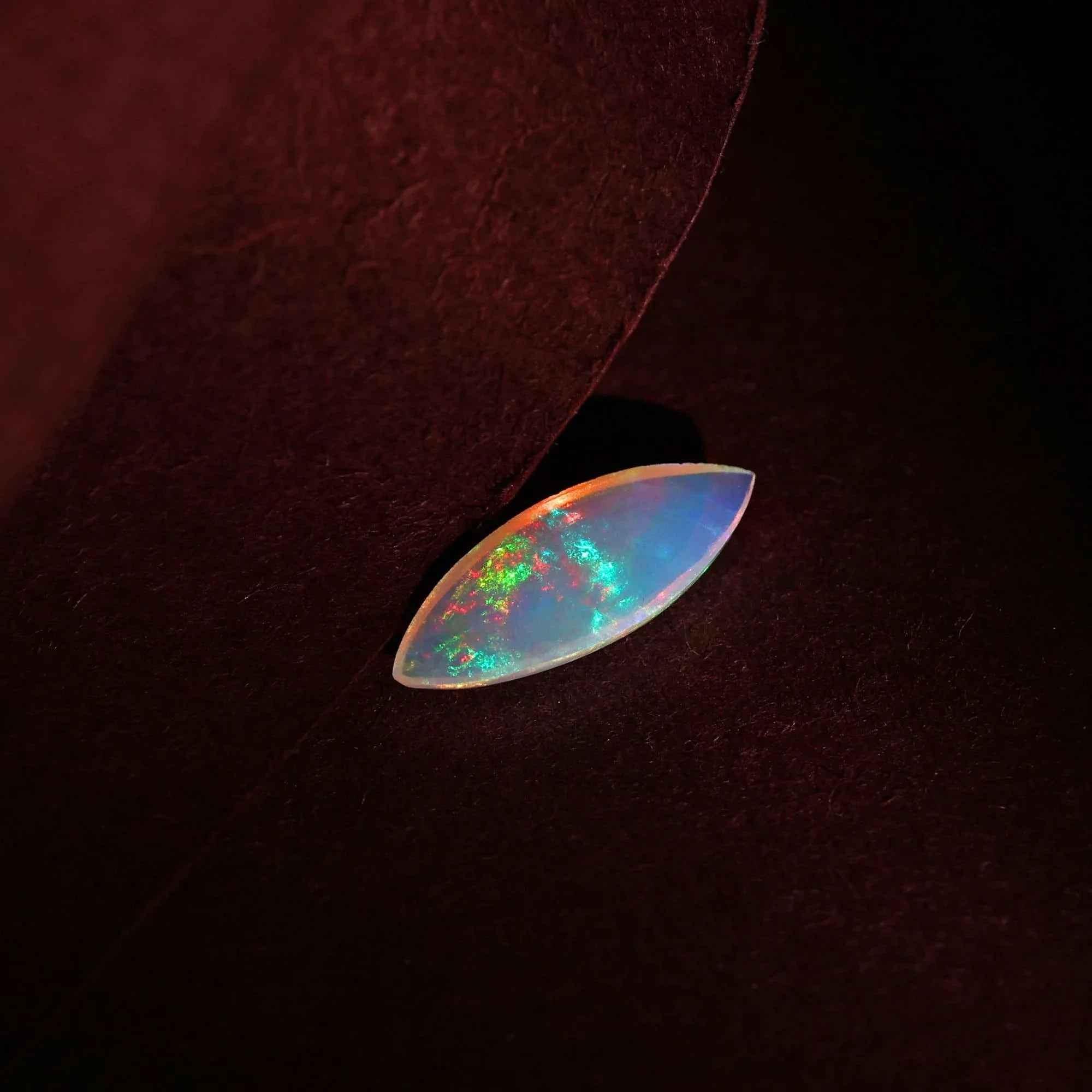 AAA Ethiopian Welo Opal Cabochon: 1.25 Carat Marquise Fire Opal loose gemstones