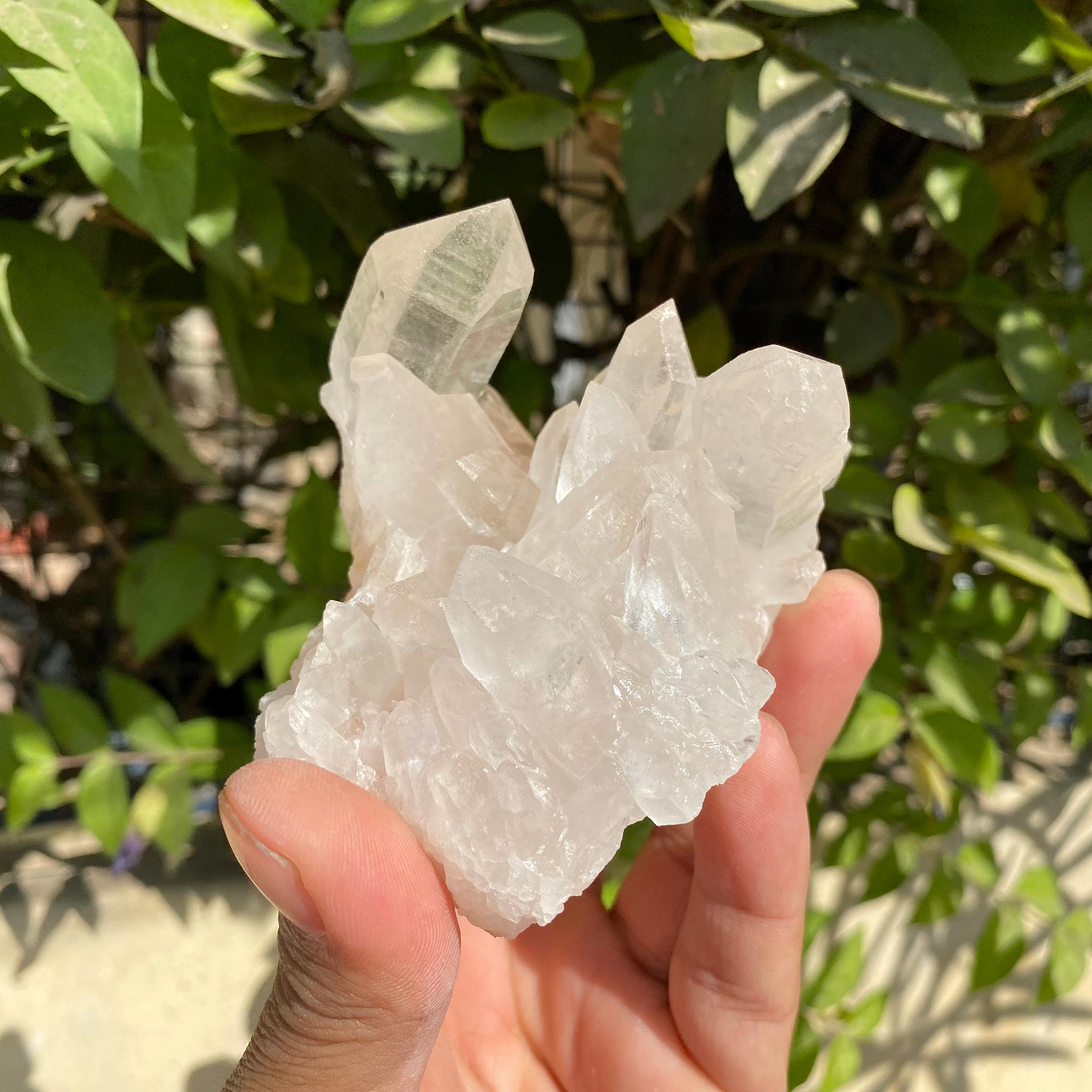 White Phantom Quartz Crystal Cluster 430gm