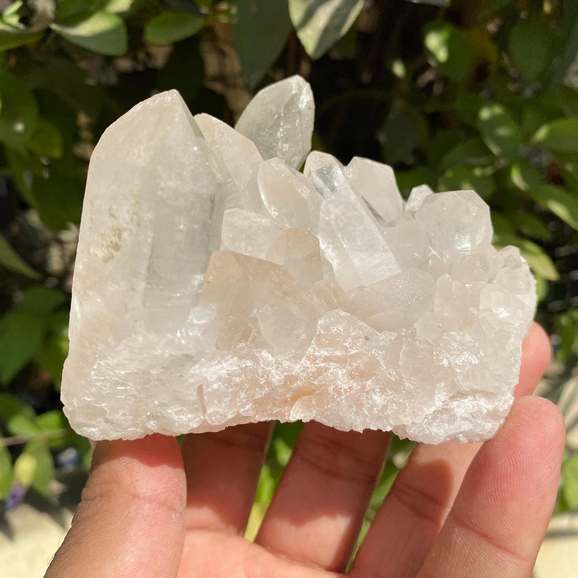 White Phantom Quartz Crystal Cluster 430gm