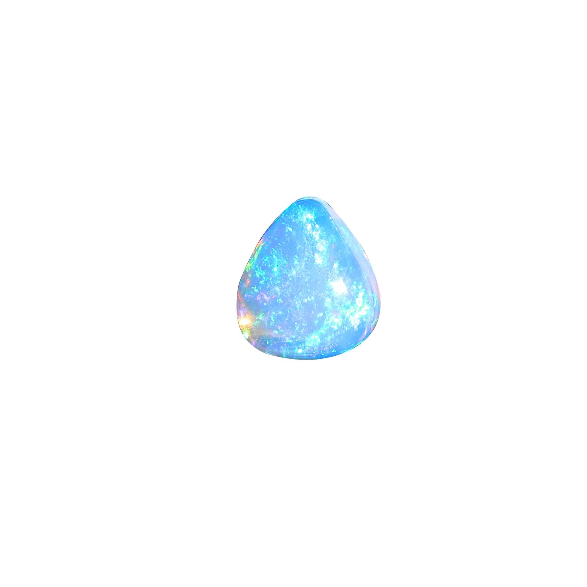 White Ethiopian Fire Opal Cabochon: 1.03 Carat Heart Gemstone for Jewelry
