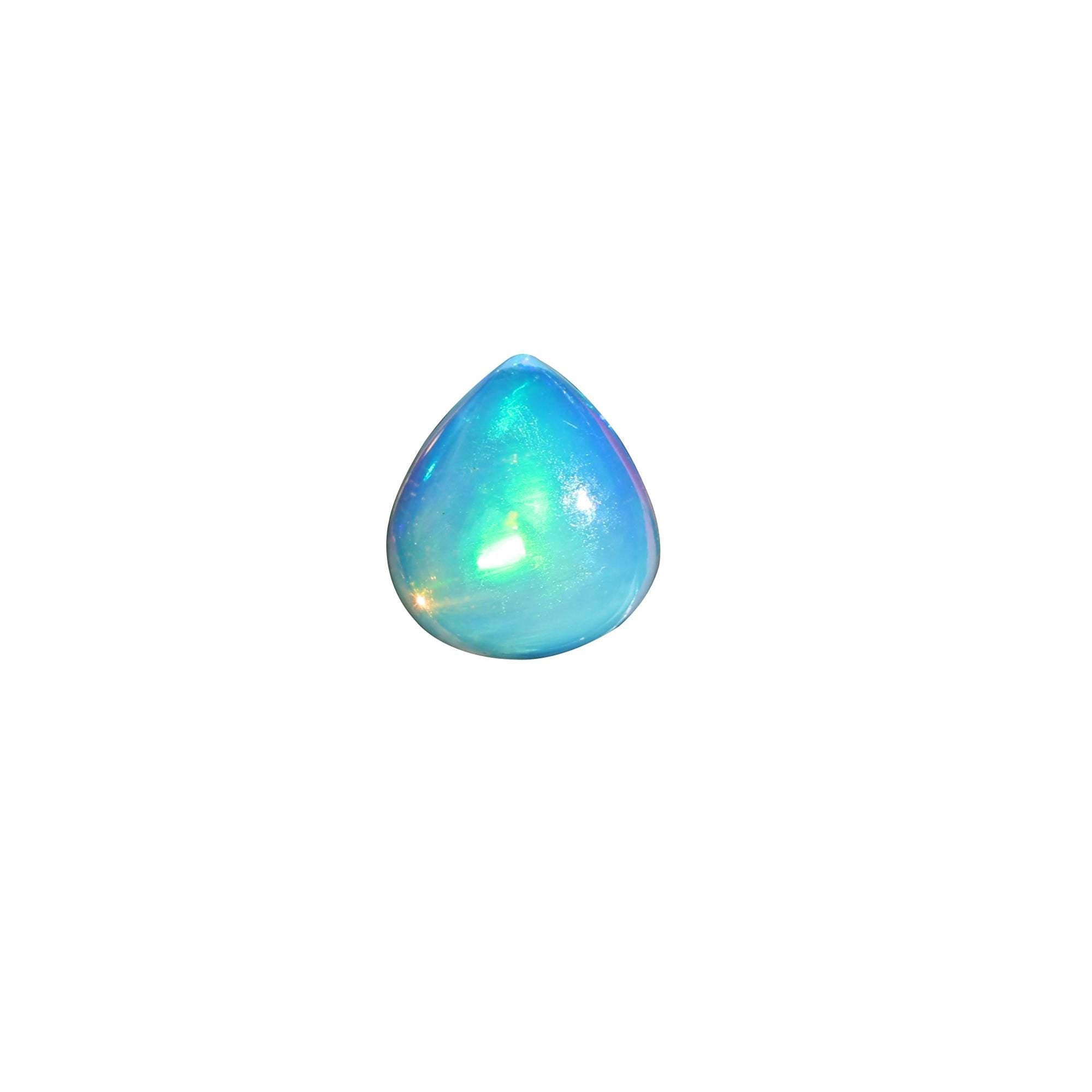Natural White Ethiopian Opal Cabochon: 1.52 Carat Welo Fire Opal Gemstone Making Jewelry