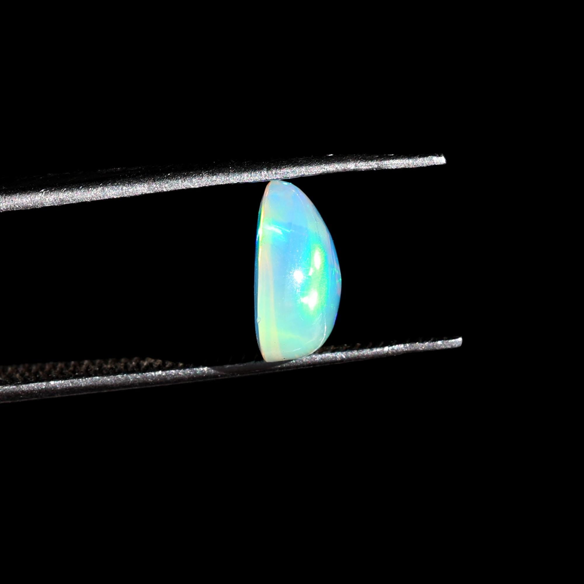 Natural White Ethiopian Opal Cabochon: 1.52 Carat Welo Fire Opal Gemstone Making Jewelry