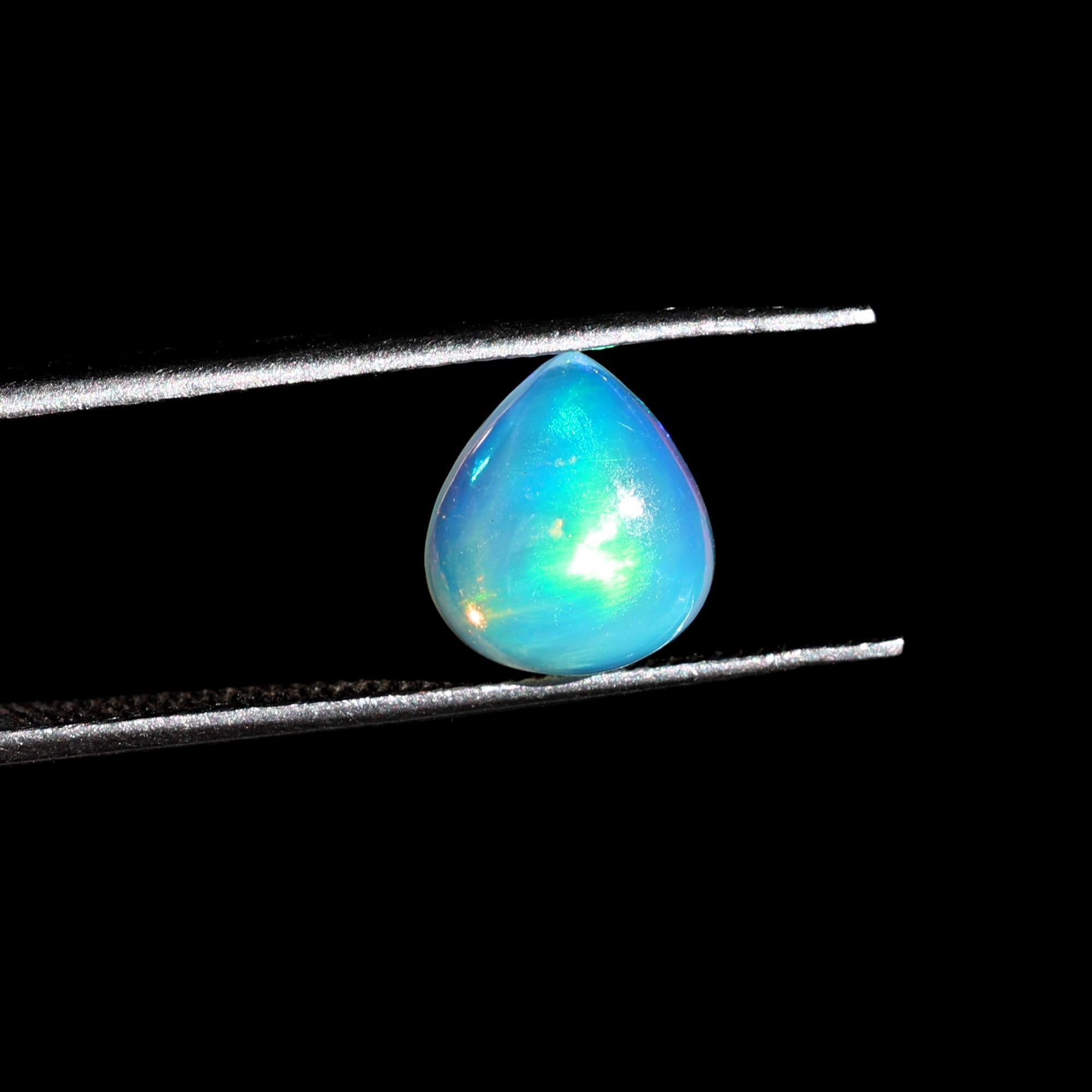 Natural White Ethiopian Opal Cabochon: 1.52 Carat Welo Fire Opal Gemstone Making Jewelry