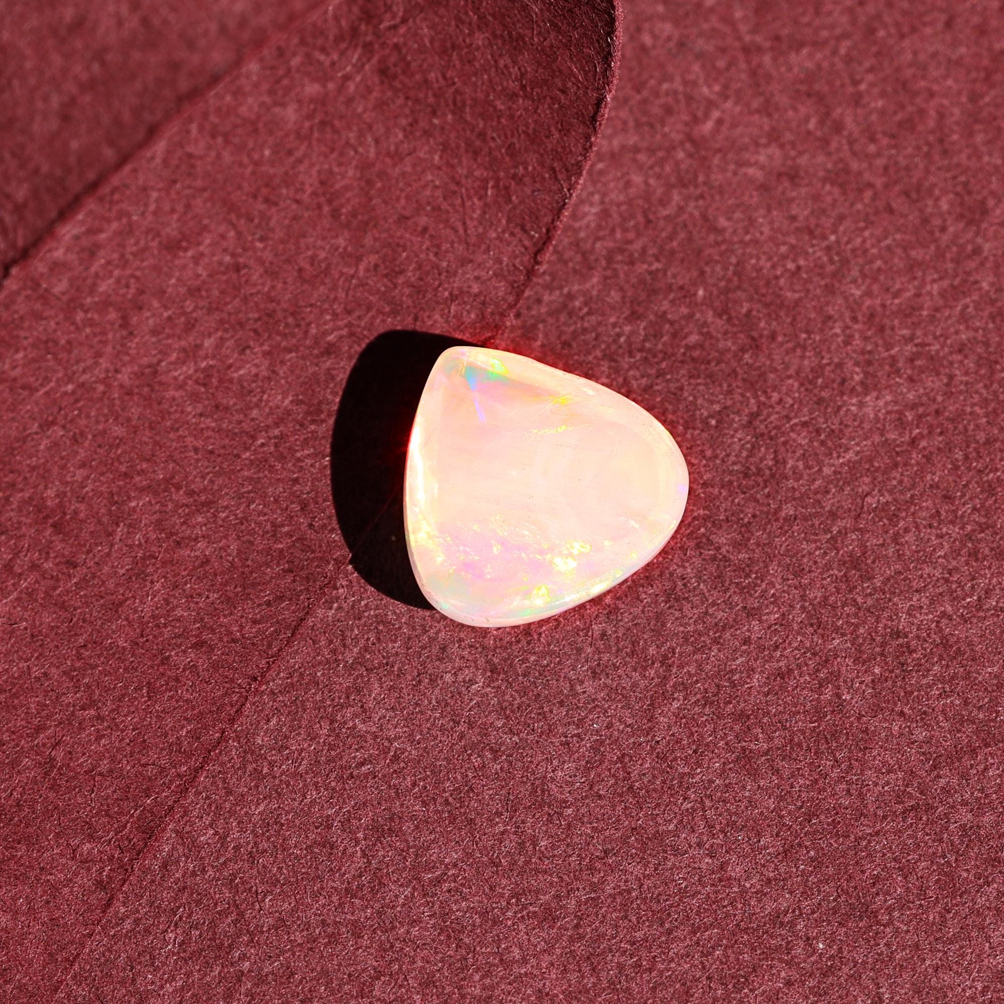 2.90 Carat White Ethiopian Opal Cabochon: Welo Fire Opal Gemstone - October Birthstone