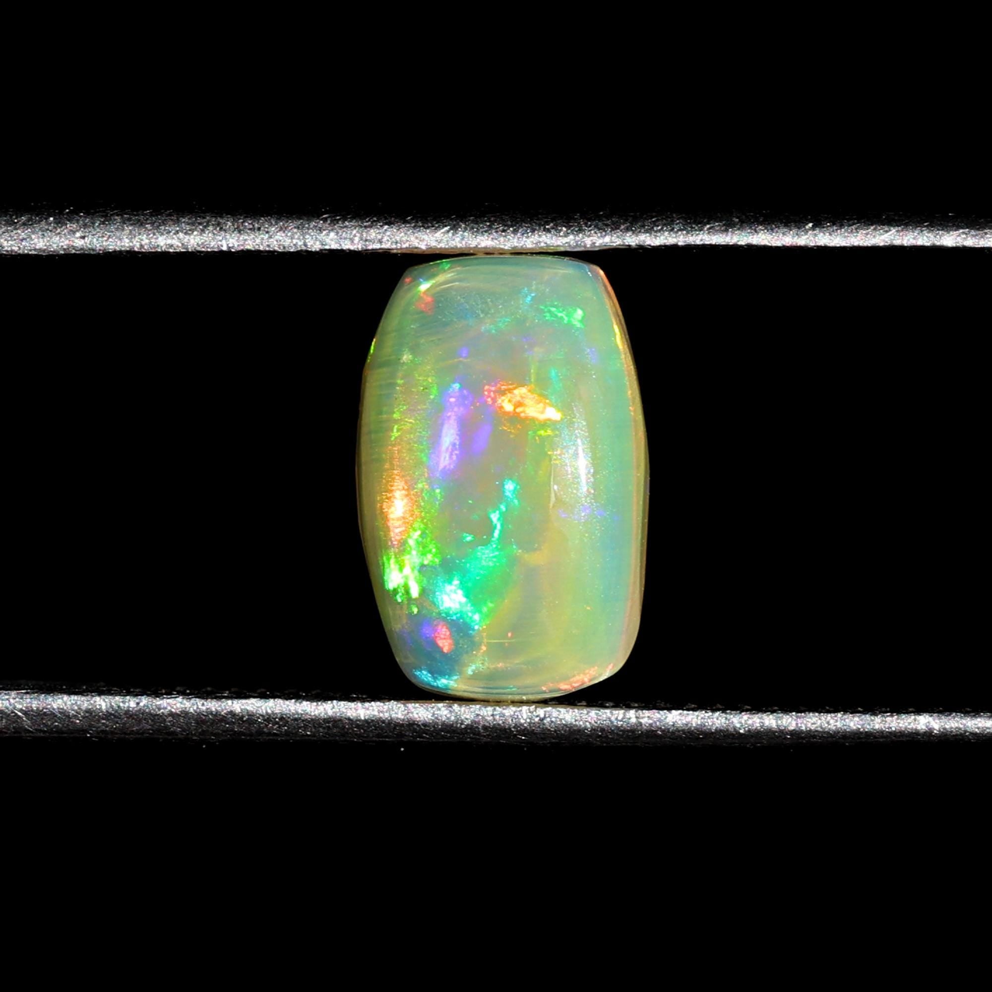 1.50 Carat Ethiopian Fire Opal Gemstone: Long Cushion Cabochon