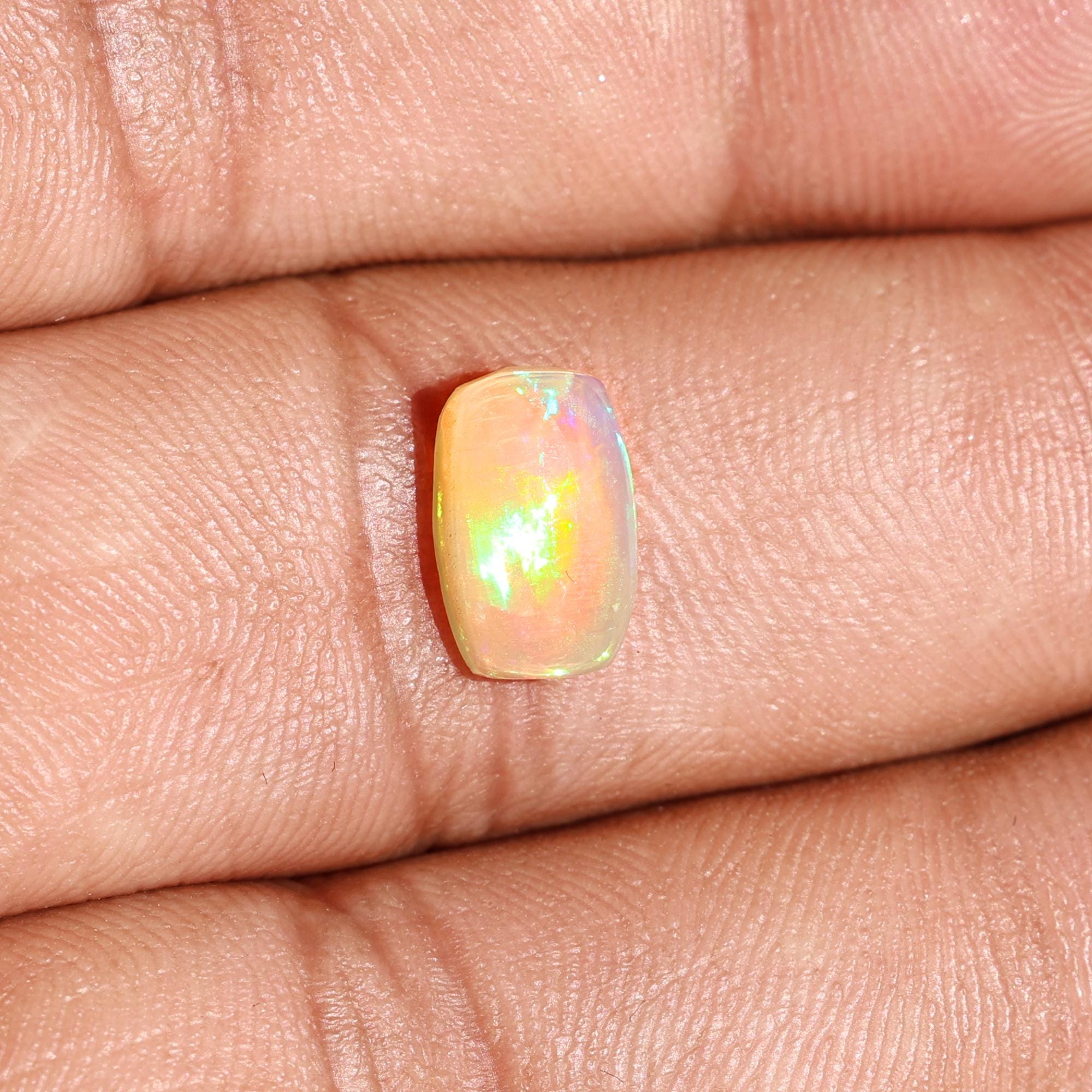 1.50 Carat Ethiopian Fire Opal Gemstone: Long Cushion Cabochon