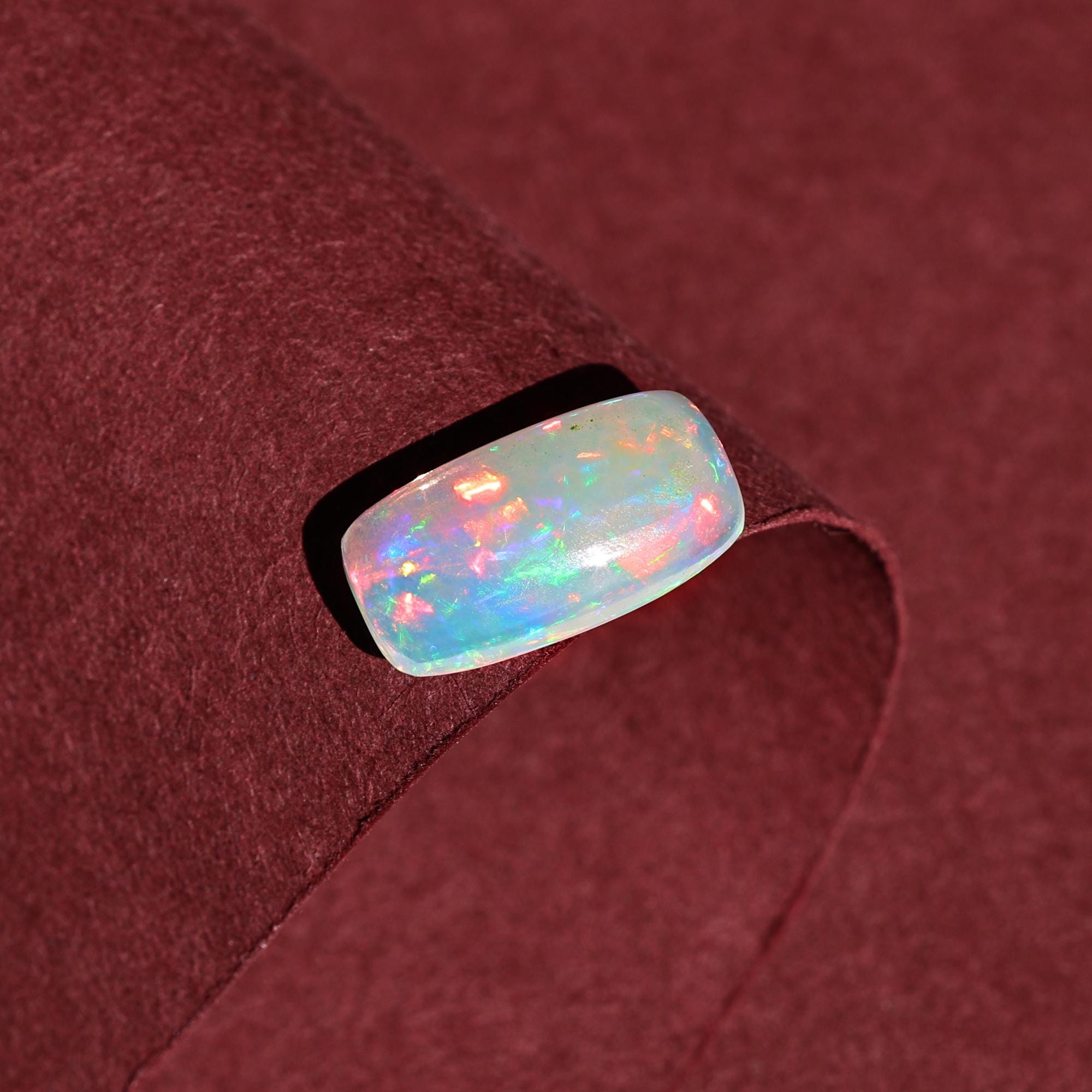 2.32 Carat Opal Gemstone: Natural Ethiopian White Fire Opal for Jewelry Making