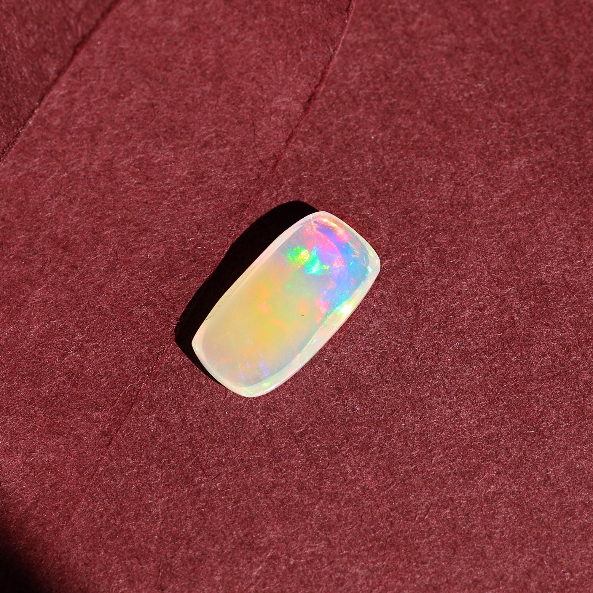 2.32 Carat Opal Gemstone: Natural Ethiopian White Fire Opal for Jewelry Making