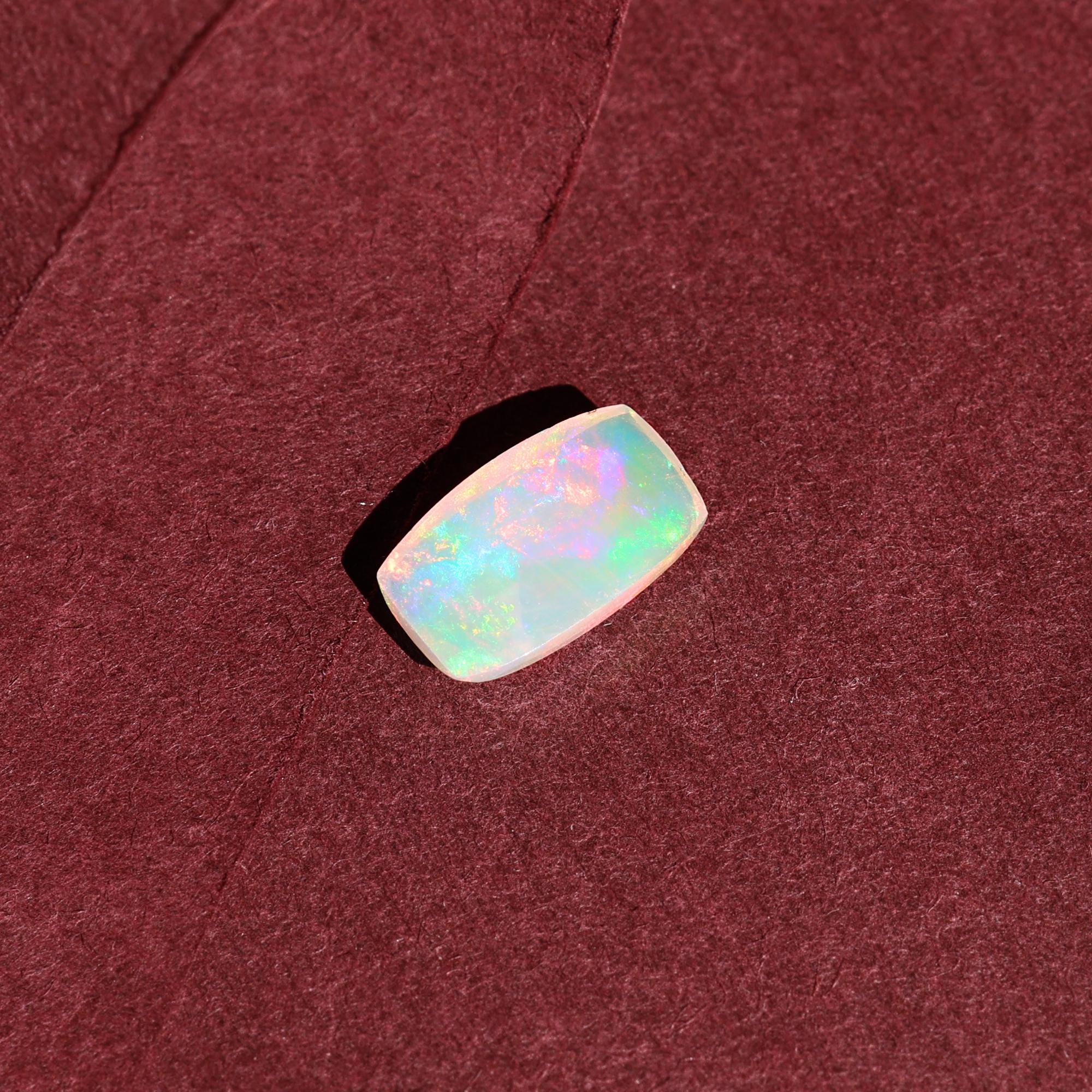 1.70 Carat Welo Fire Opal Cabochon: Ethiopian White Opal Gemstone, Jewelry Making