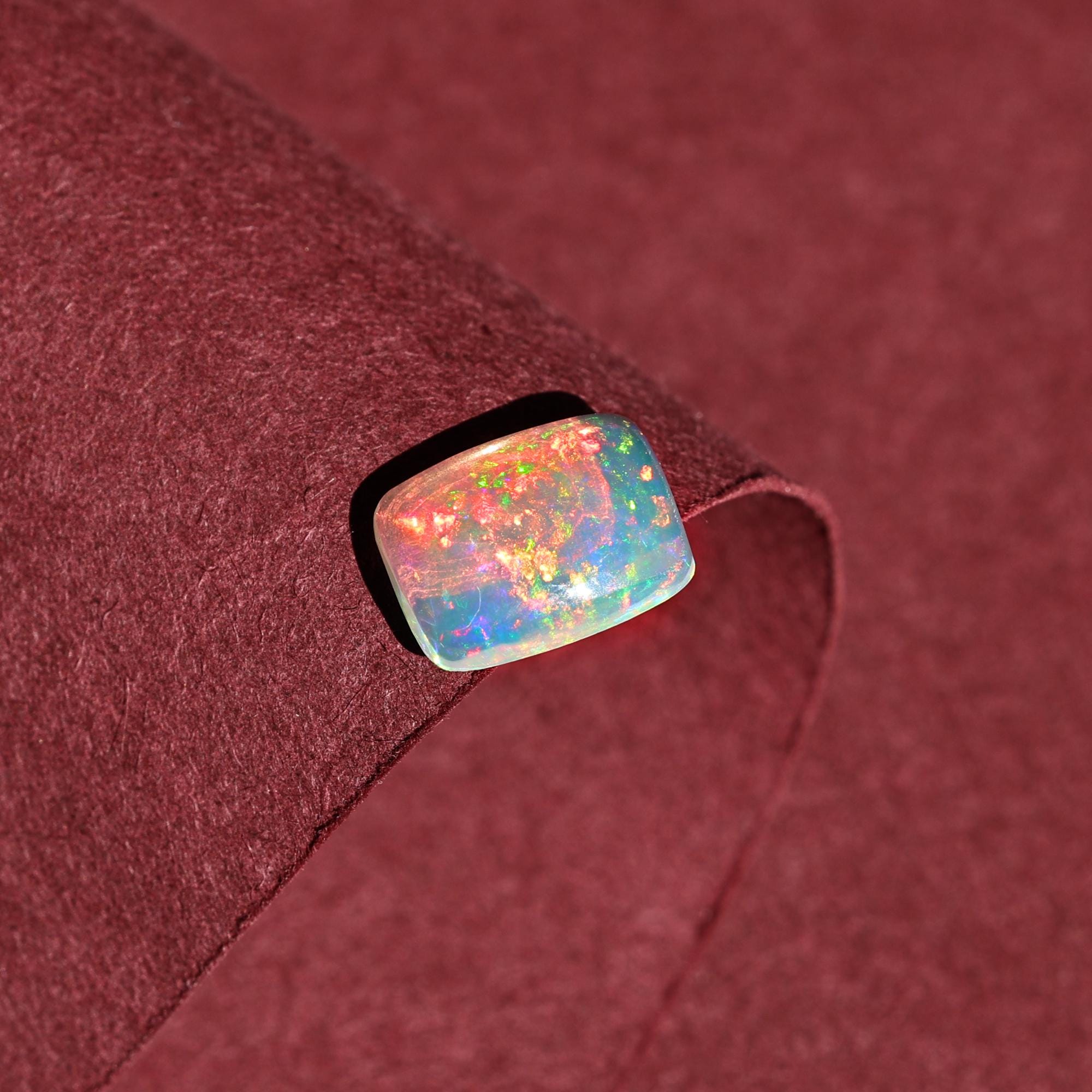 1.40 Carat Ethiopian Welo Opal Cabochon: AAA+ Grade White Fire Opal, October Birthstone