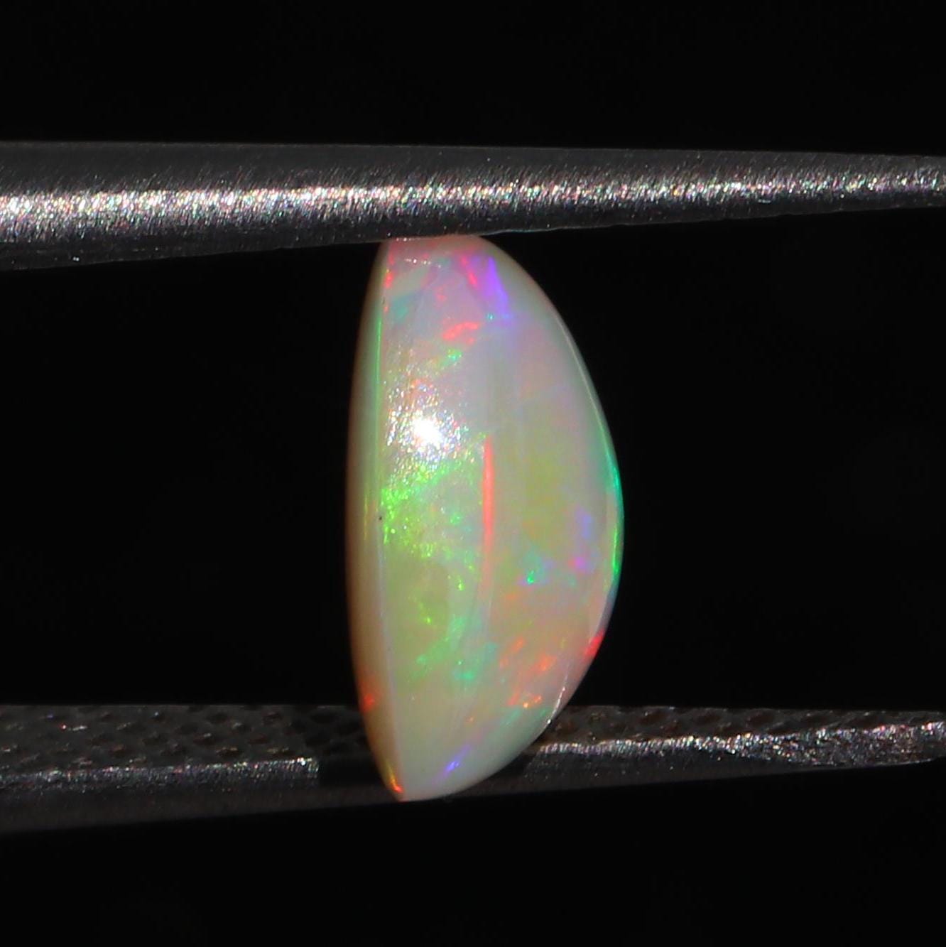 White Ethiopian Opal Cabochon: Trillion Fire Opal Gemstone, 1.52ct Loose Stone Making Jewelry