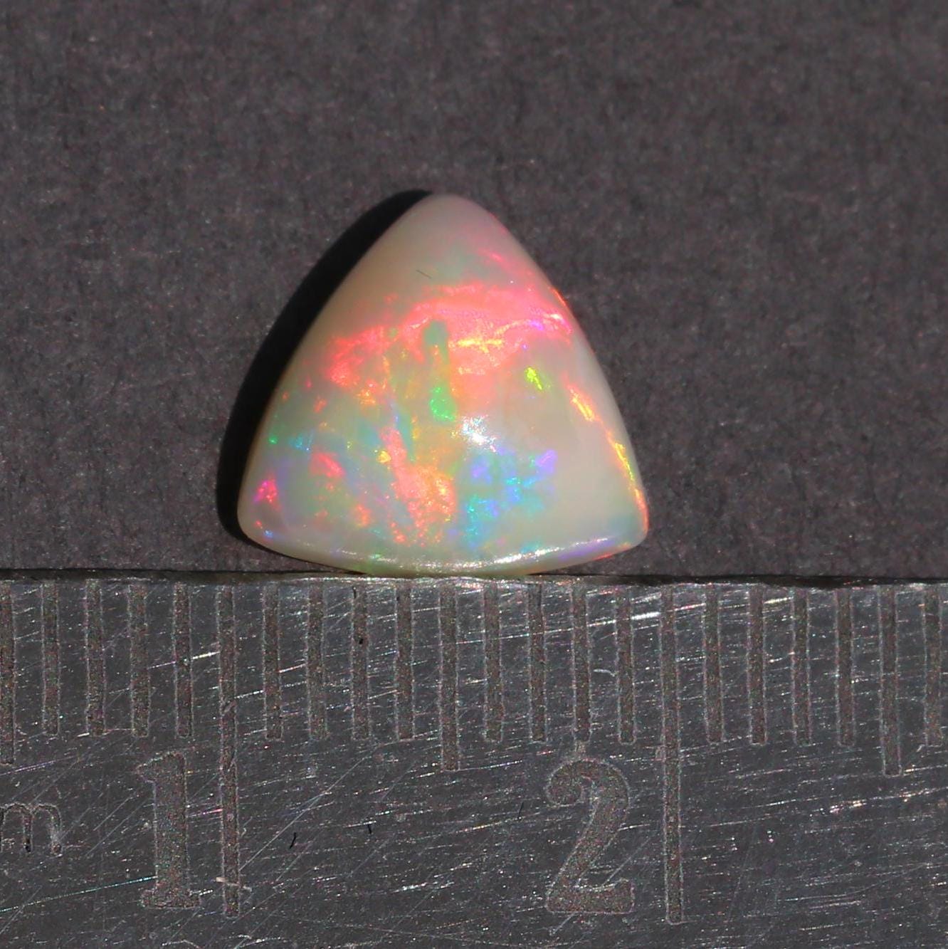 White Ethiopian Opal Cabochon: Trillion Fire Opal Gemstone, 1.52ct Loose Stone Making Jewelry