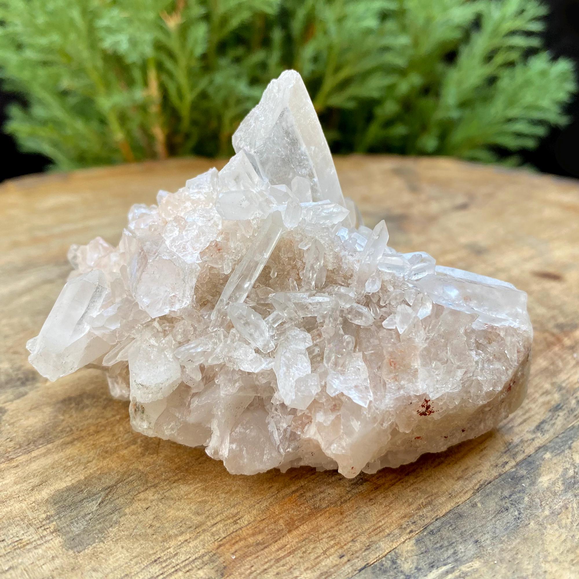 Himalayan Quartz Specimen: White & Pink Healing Crystal 395gm