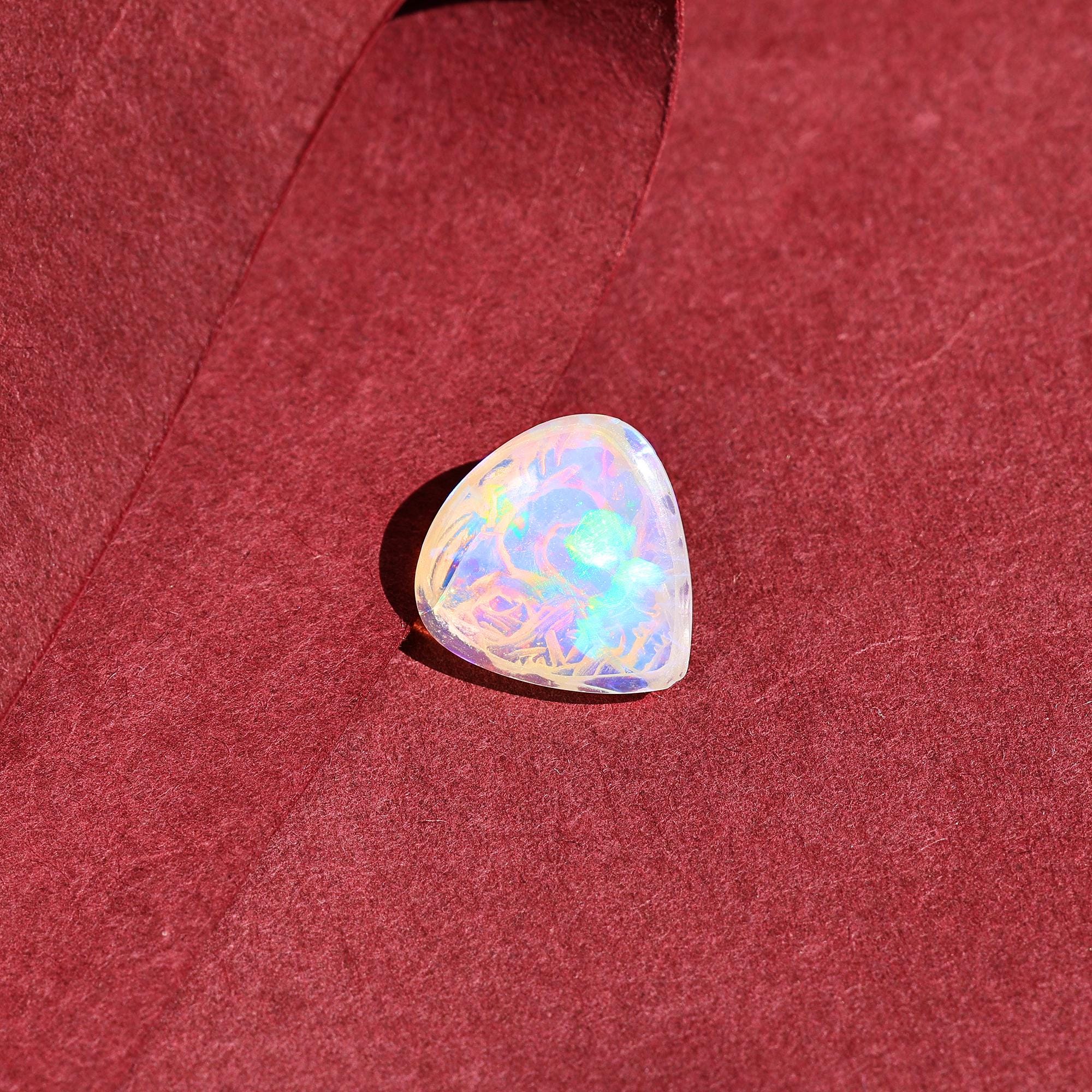 Ethiopian Opal Ganesha Carving: Handcrafted Hindu God Statue