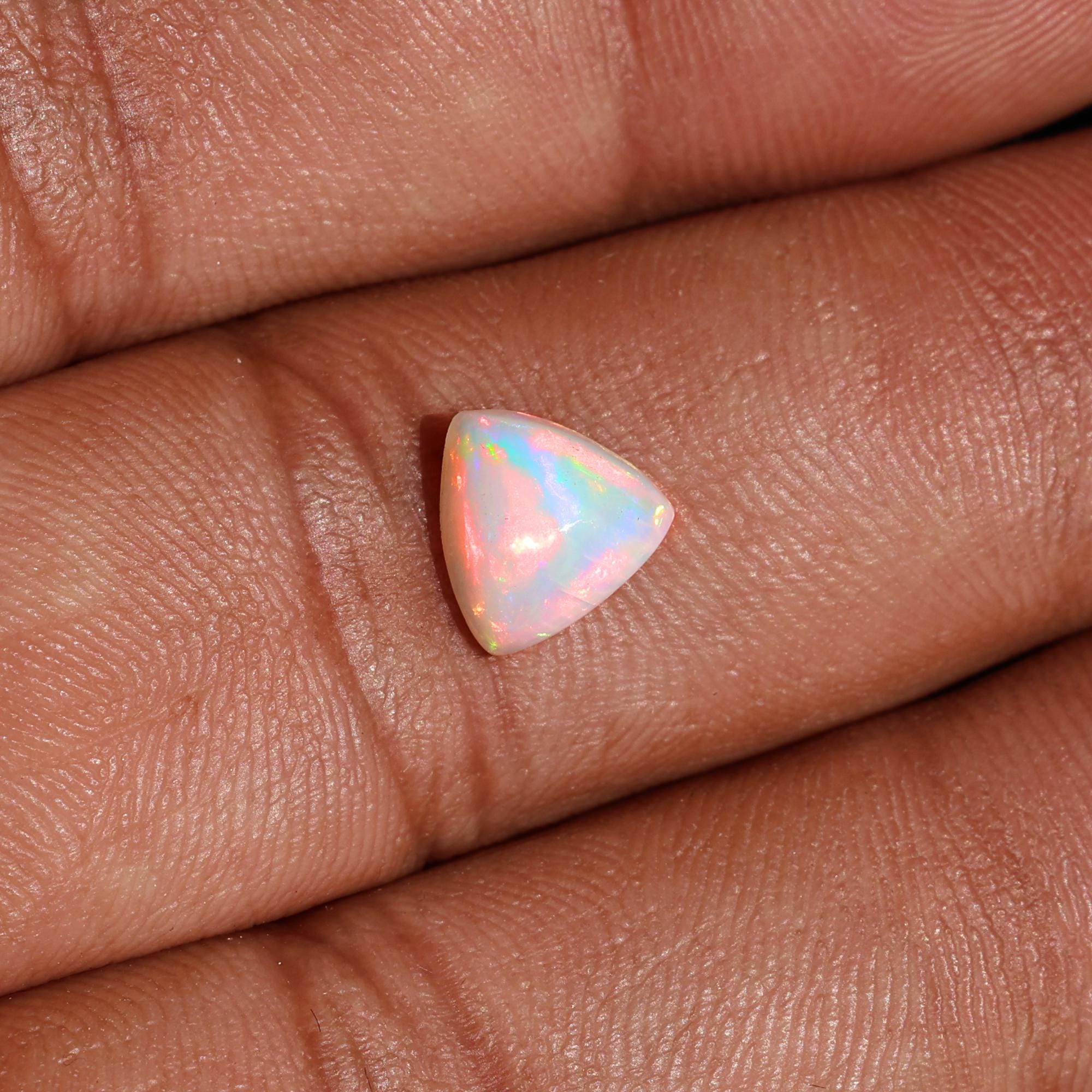 Natural White Ethiopian Opal Gemstone  1.20cts October Birthstone  Flashy Fire Opal for Jewelry Making