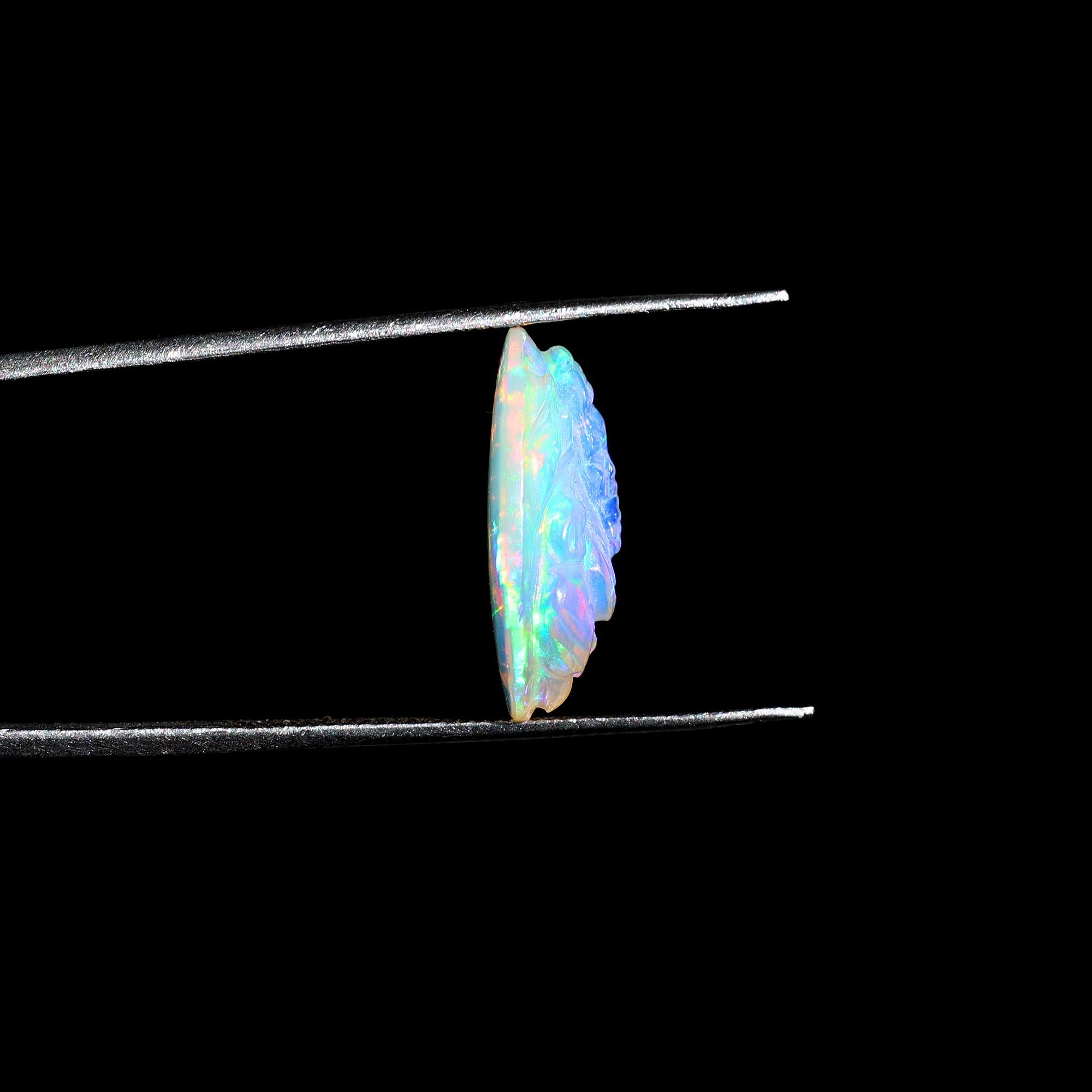 Hand-Carved Ethiopian Opal Ganesha Statue: Hindu God Figurine