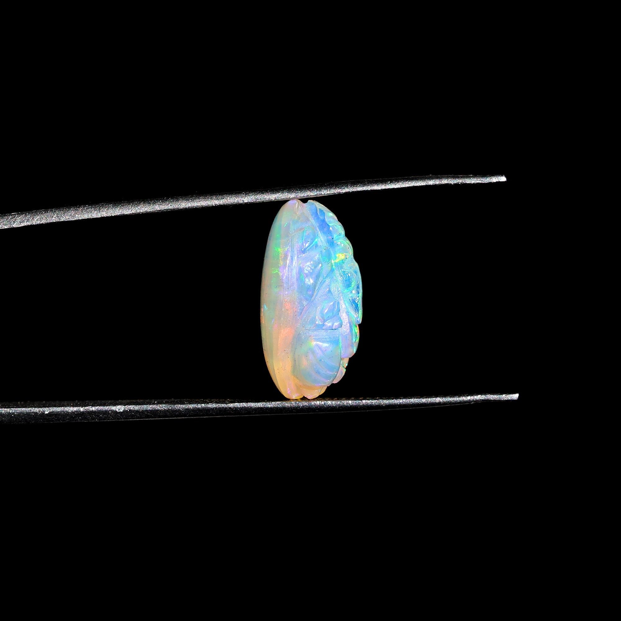 Opal Ganesha Carving: 6.20 Carat Crystal Sculpture, Ethiopian Opal