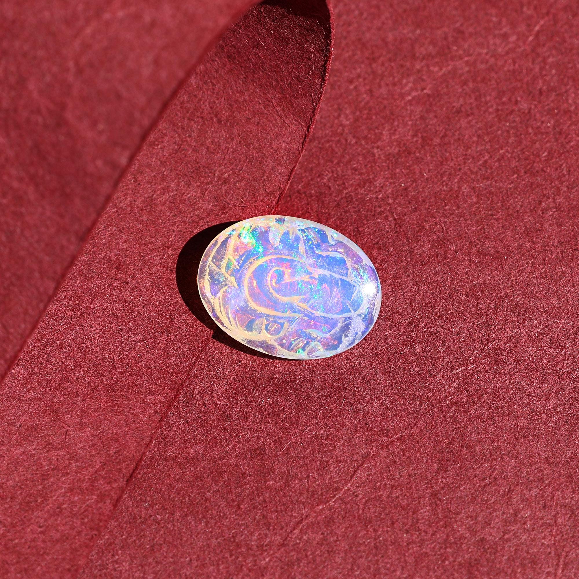 4.10 Carat Opal Ganesha Carving: Ethiopian Gemstone Statue